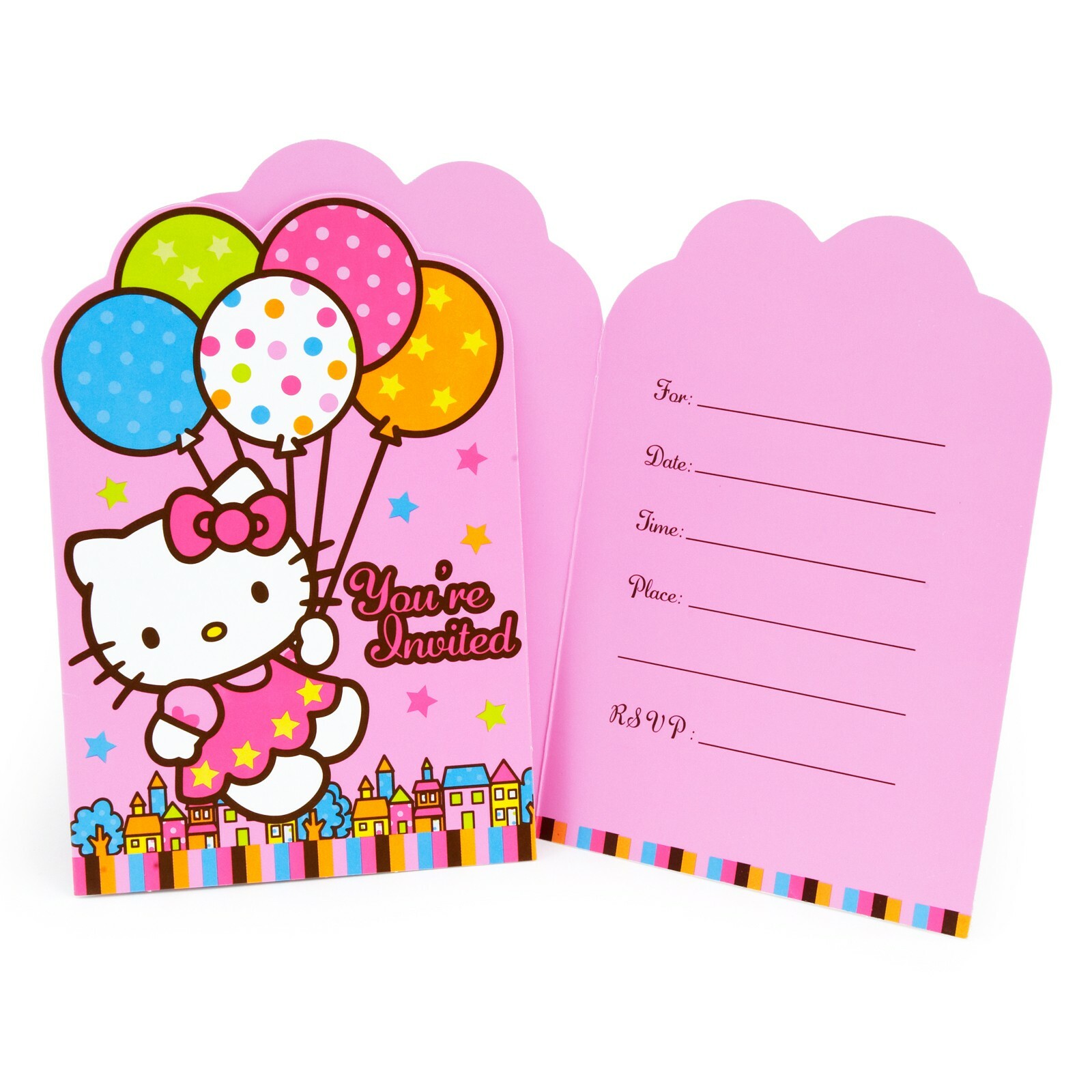 Hello Kitty Party Invitation Set (Pack of 8)