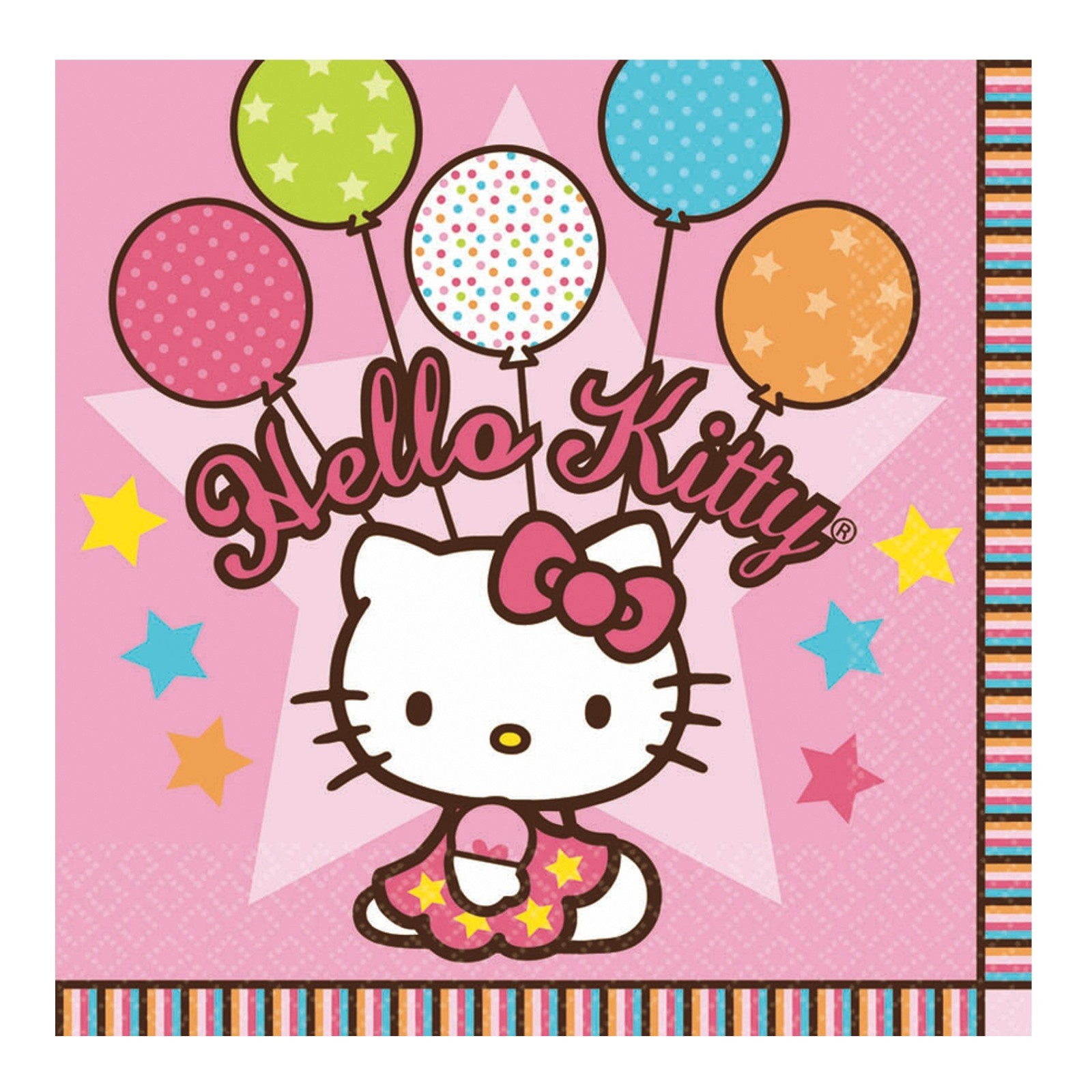 Hello Kitty Small Napkins / Serviettes (Pack of 16)