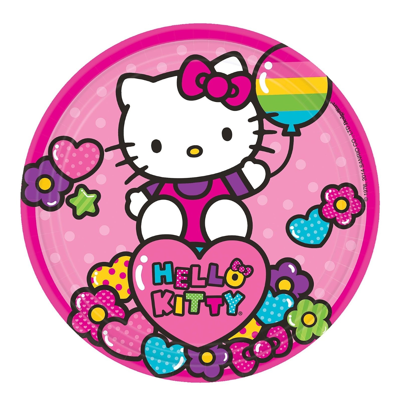 Hello Kitty Rainbow Small Paper Plates (Pack of 8)