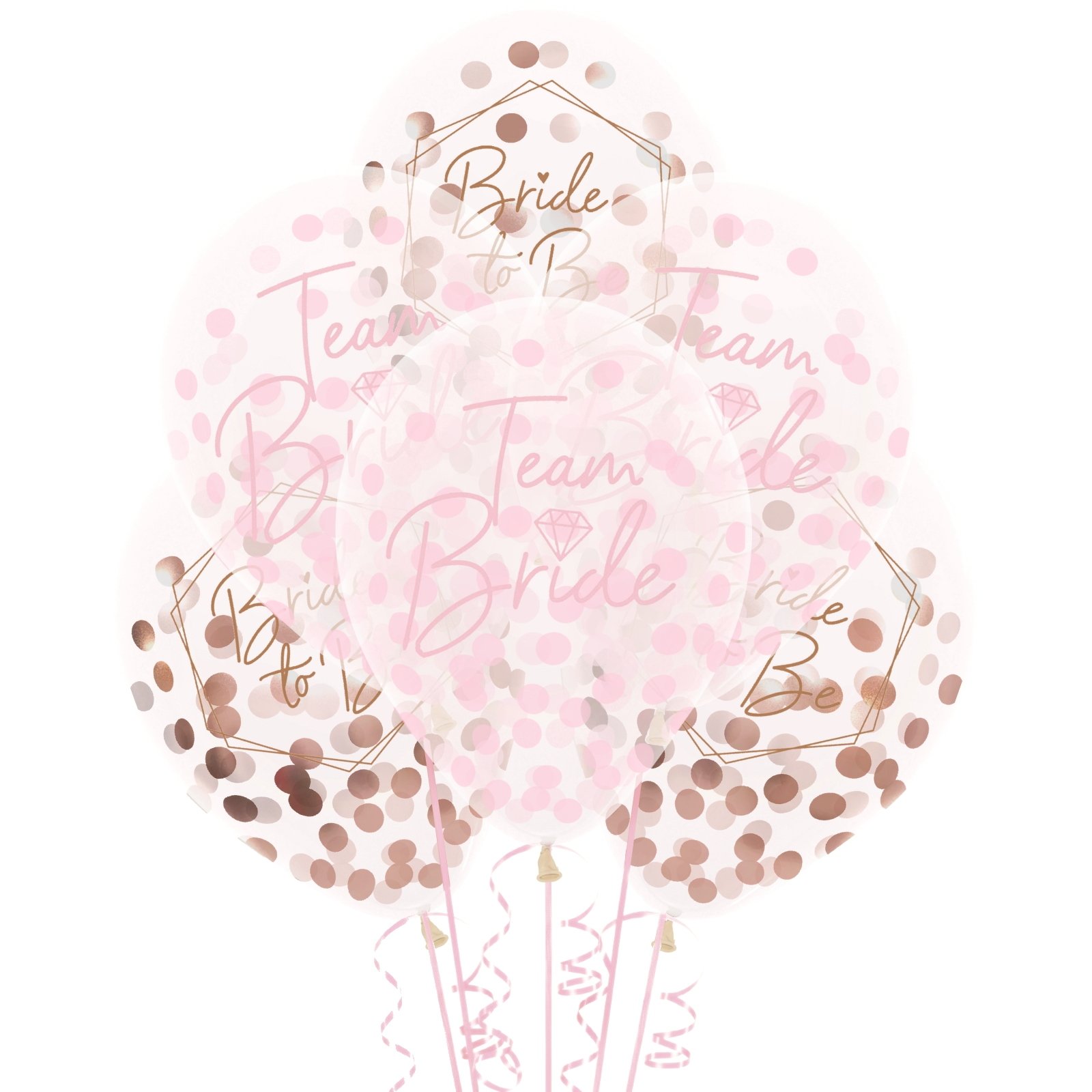 Team Bride Confetti Balloons (Pack of 6) 
