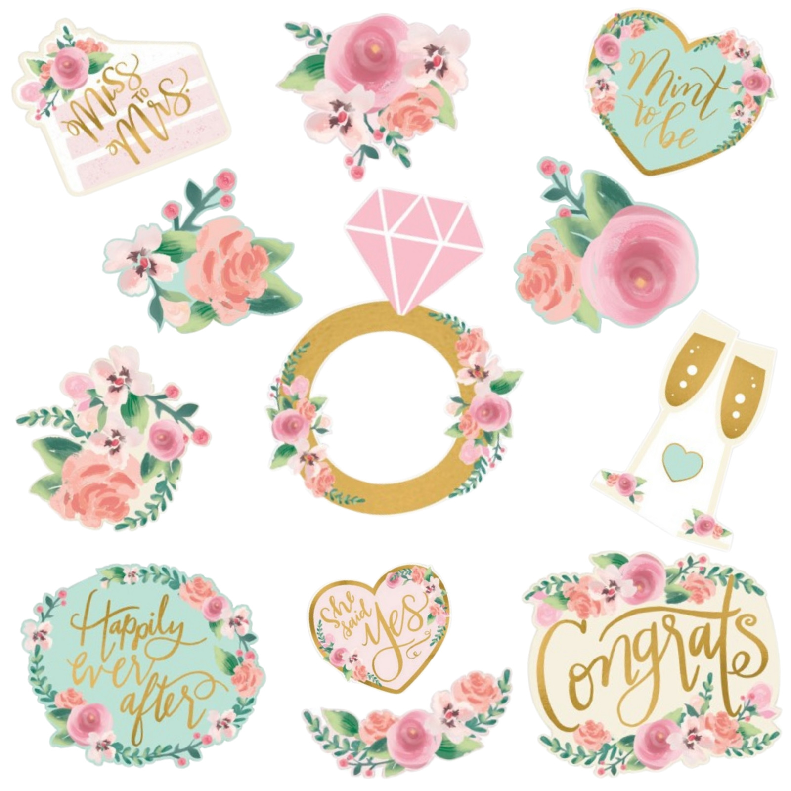 Mint To Be Cutout Wall Decorations (Pack of 12) 