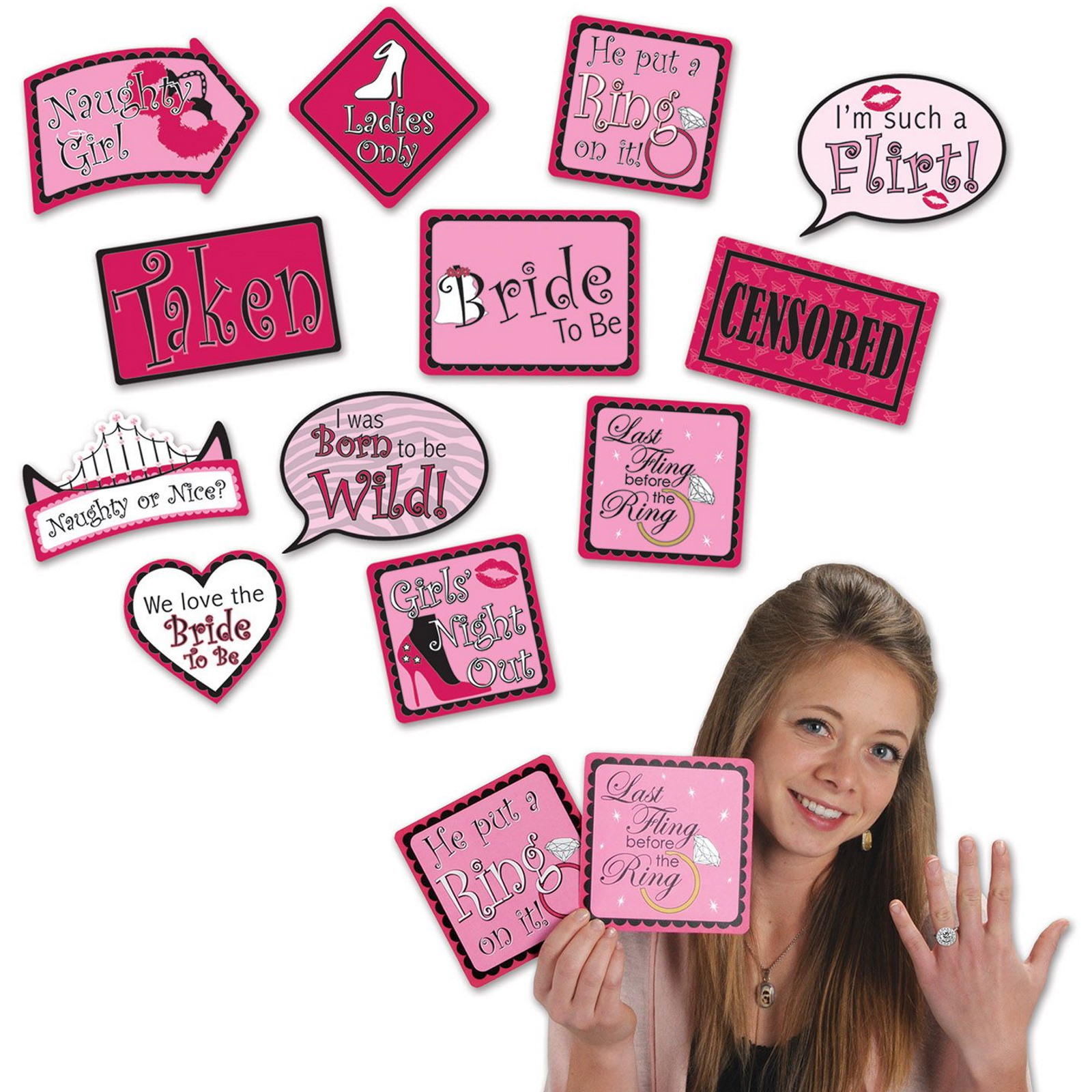 Bachelorette Photo Prop Signs (Pack of 12)