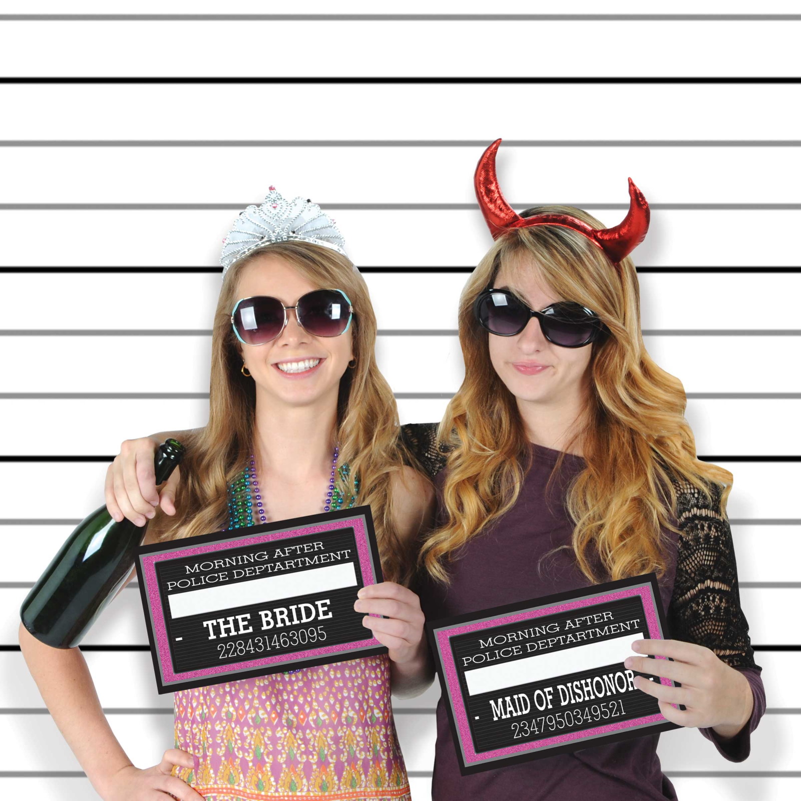 Bachelorette Party Mugshot Photo Prop Signs (Set of 4)
