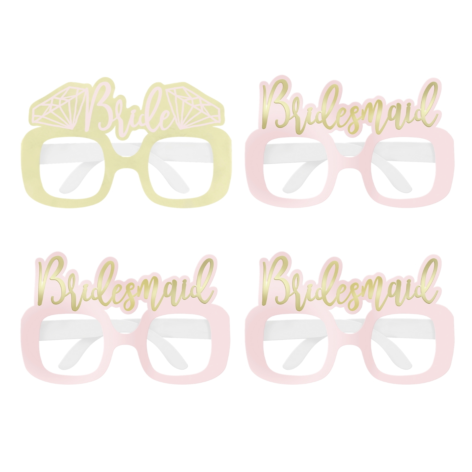Bachelorette Party Cardboard Glasses (Pack of 4)