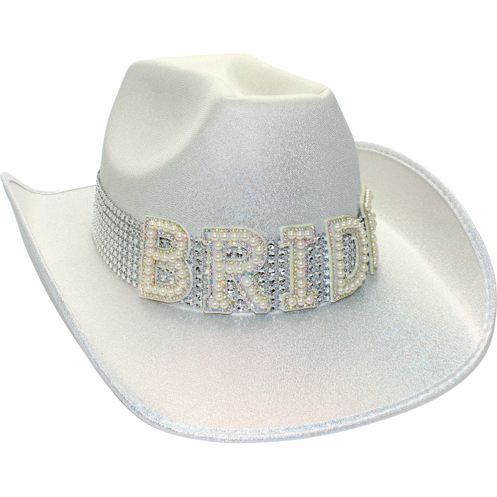 Silver Bride to Be Rhinestone Jewelled Cowboy Hat