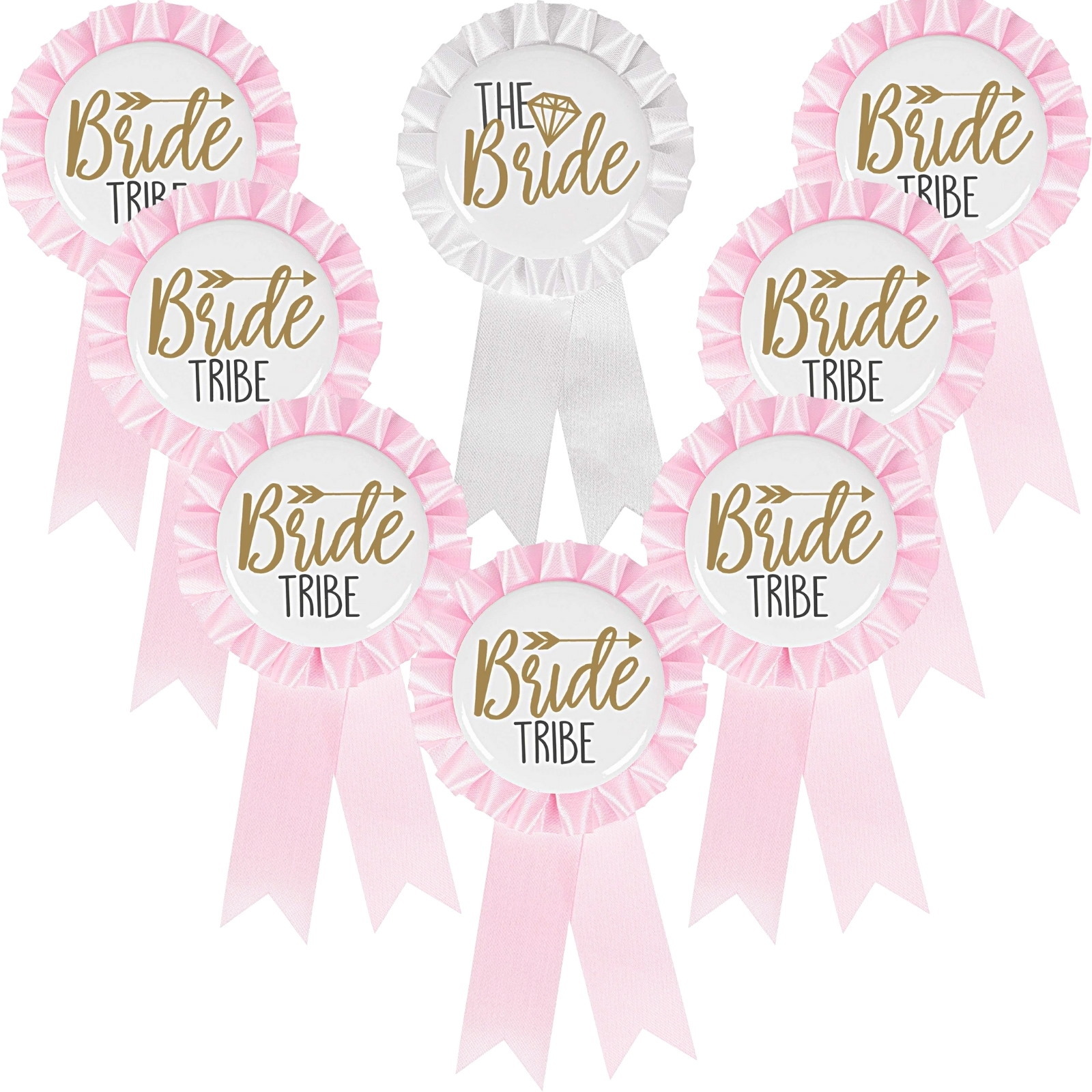 Bachelorette Ribbon Badges (Pack of 8)