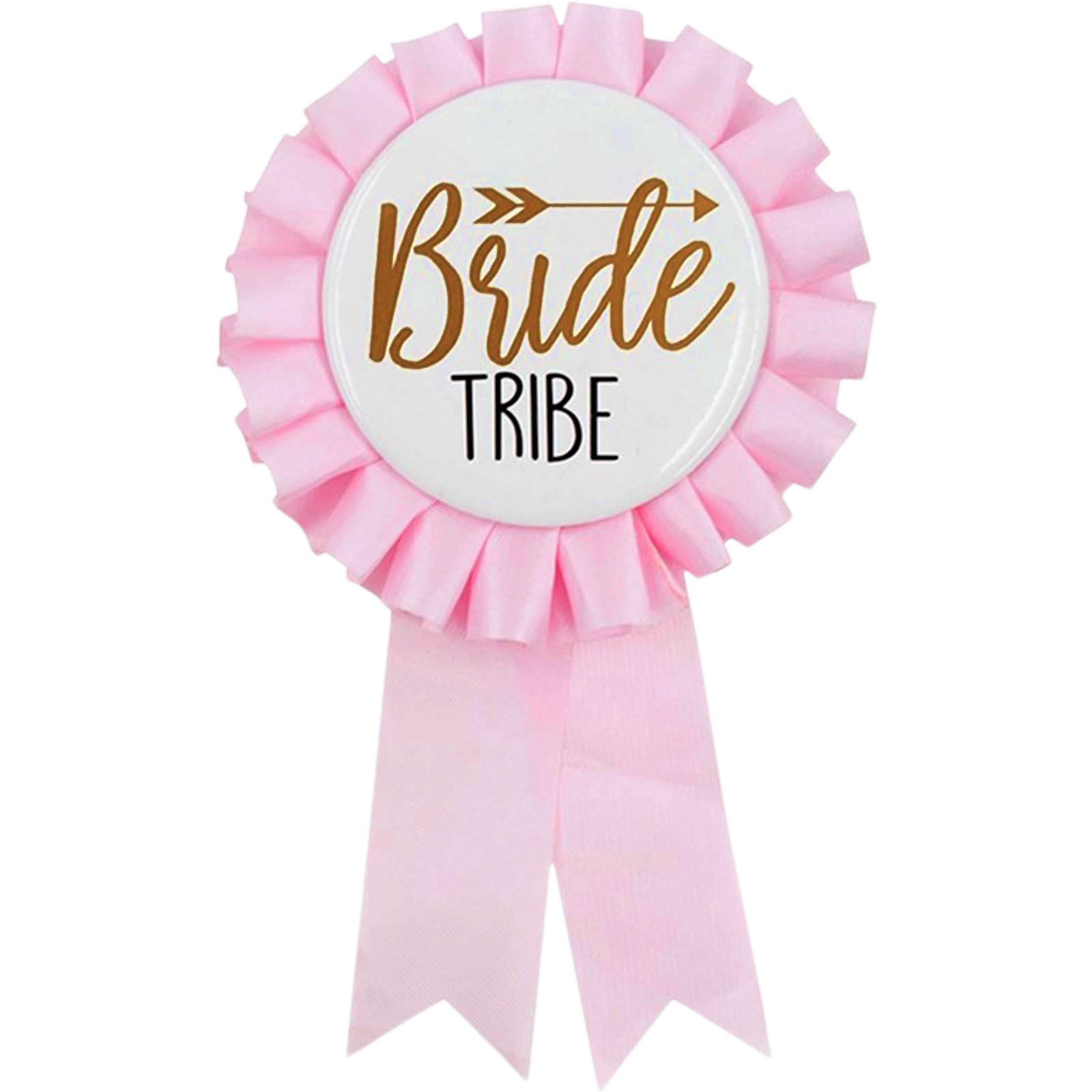 Bride Tribe Pink Ribbon Badge