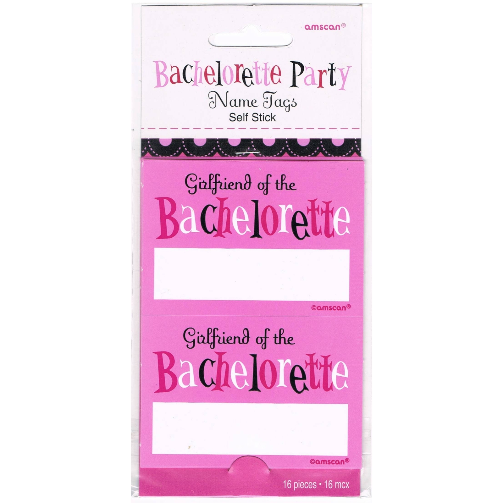 Bachelorette Party Name Tag Stickers (Pack of 16)