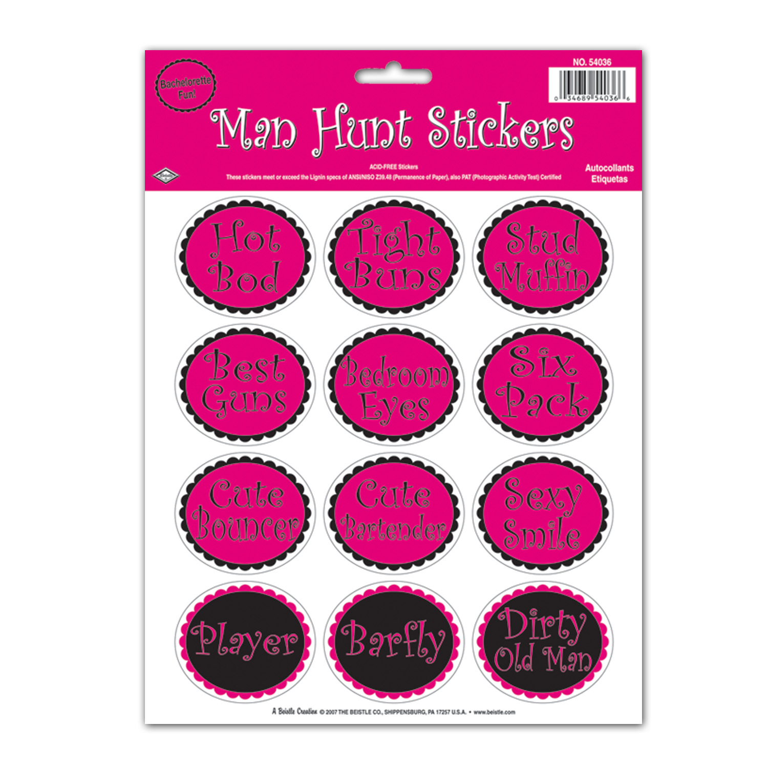 Man Hunt Stickers (Sheet of 12)