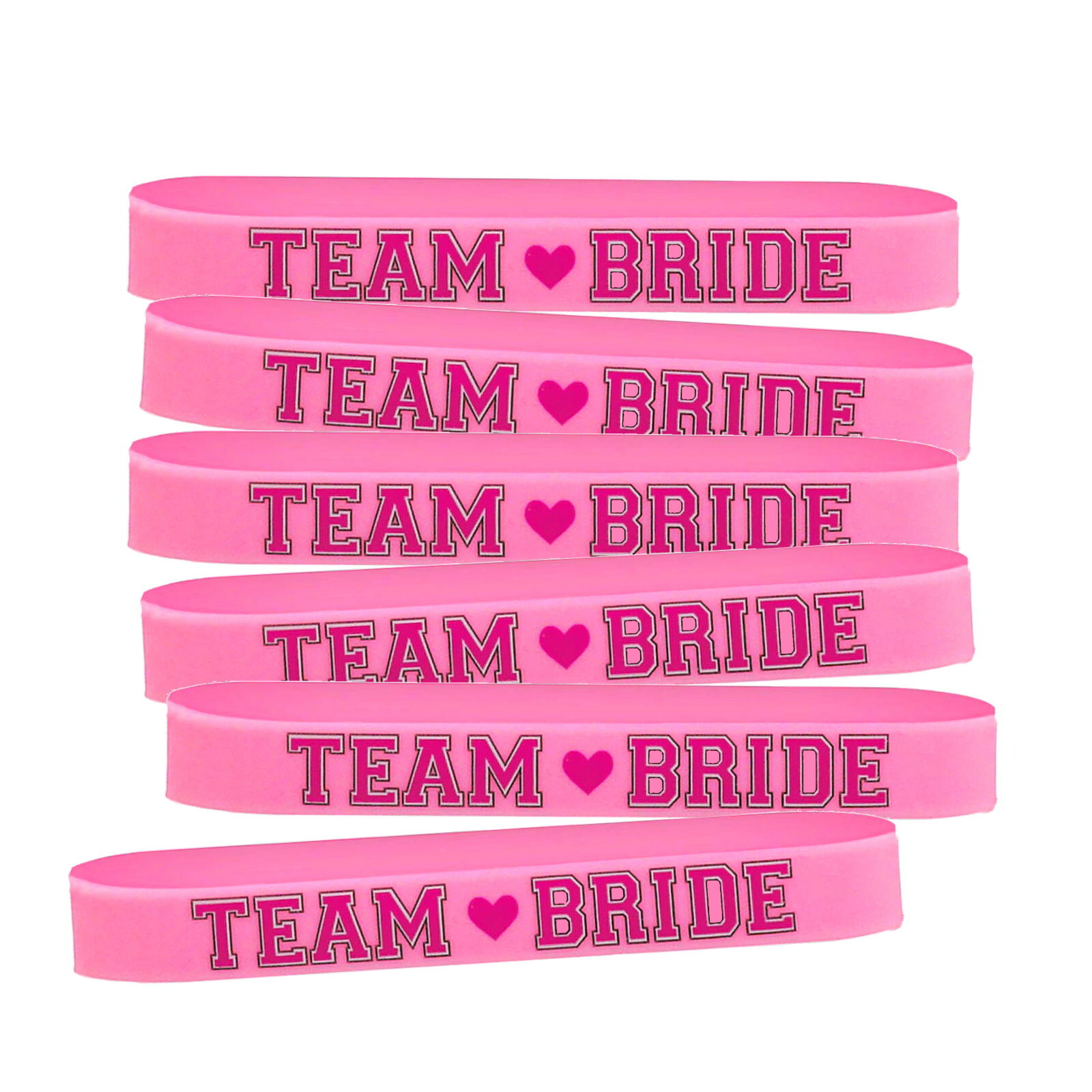 Team Bride Rubber Wristbands (Pack of 6)