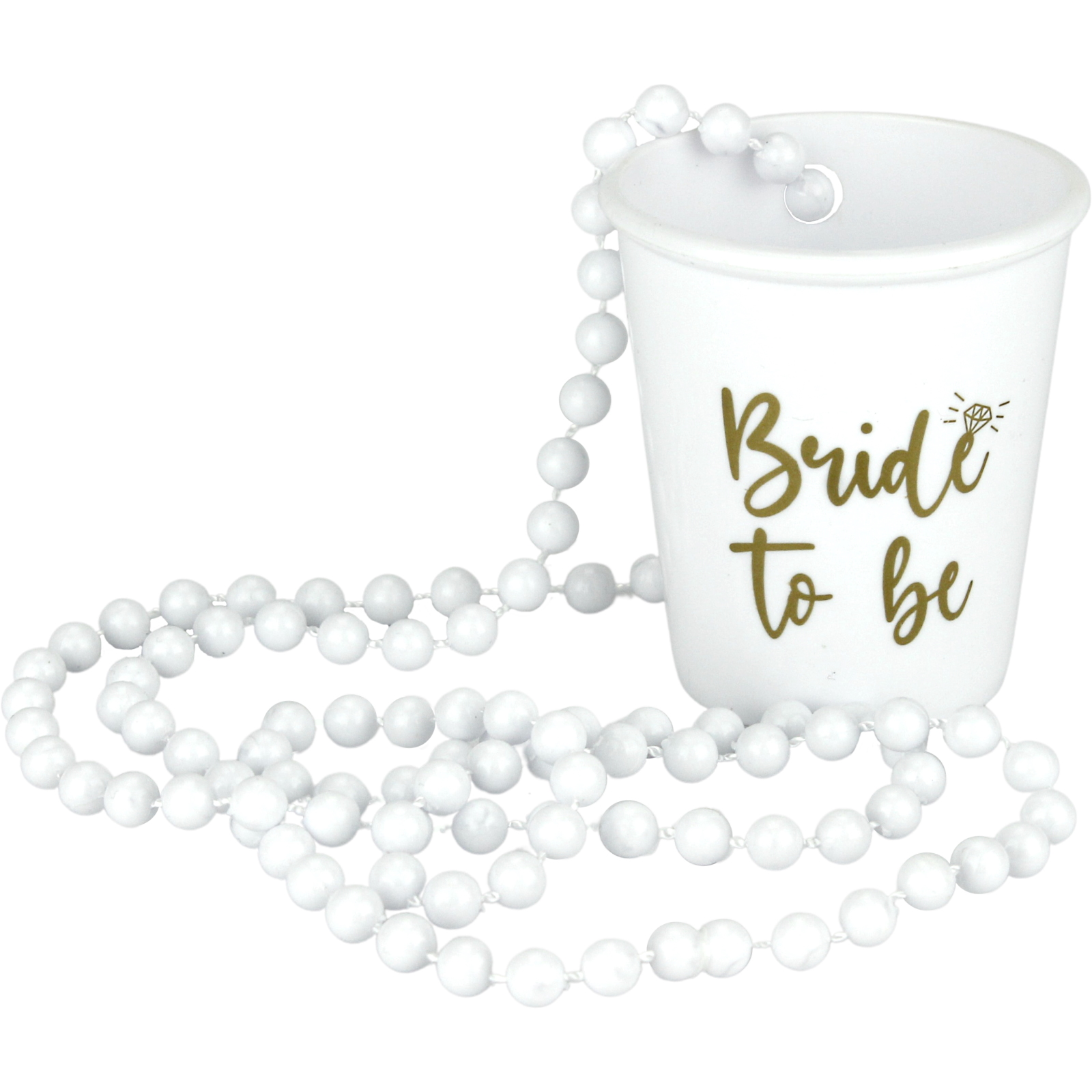 Bride to Be White Shot Glass Necklace