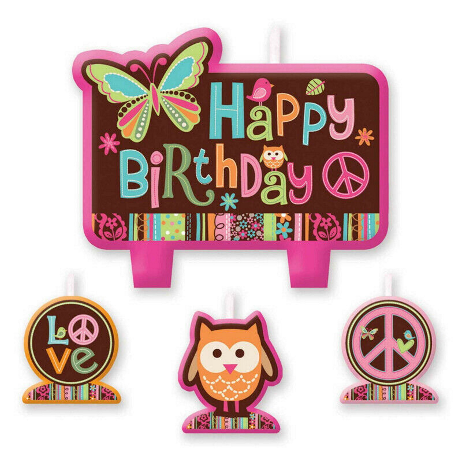Boho Hippie Chick Candles (Set of 4)