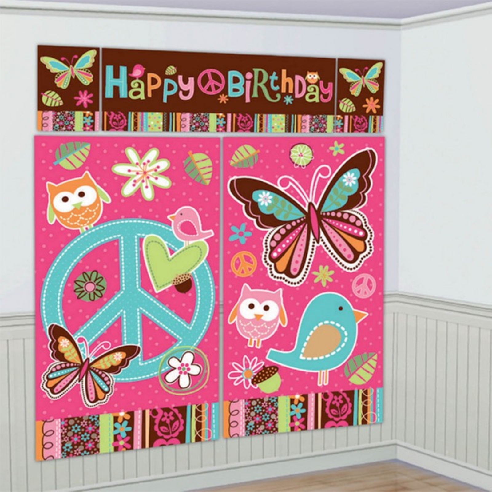 Boho Hippie Chick Wall Decorating Kit