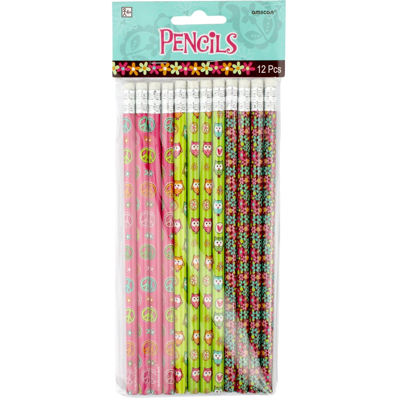 Boho Hippie Chick Pencils (Pack of 12)