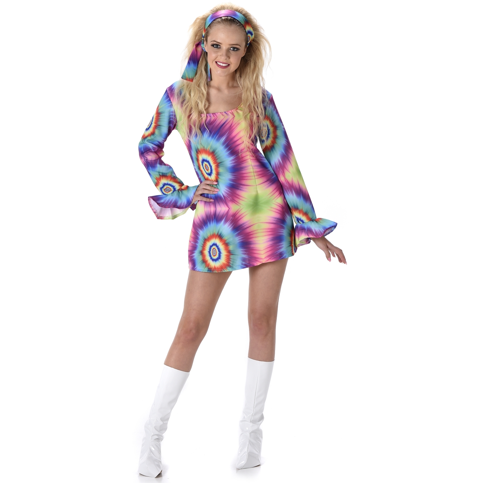 Tye Dye Dress Ladies Costume Large