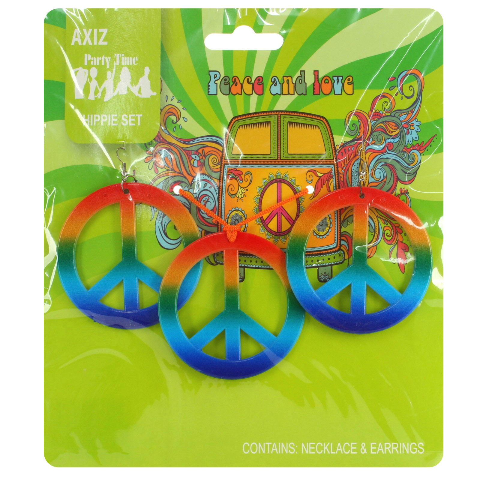 Peace Sign Necklace & Earrings Set