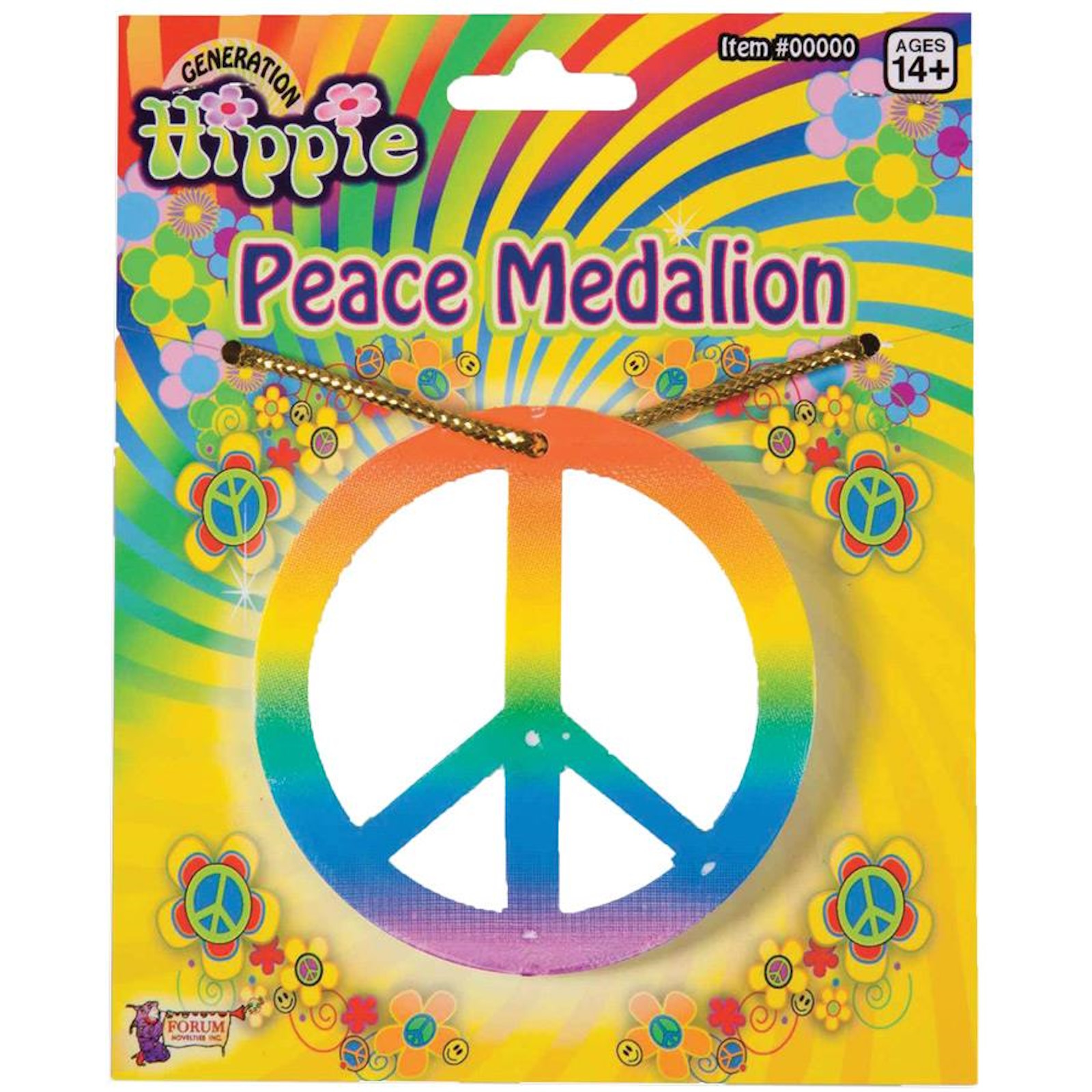 Rainbow Peace Medallion Adult Costume Accessory