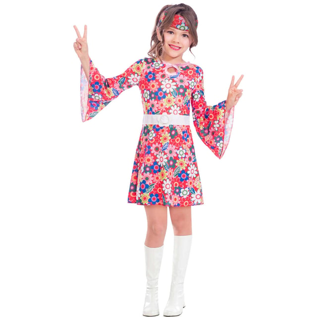 Miss 60's Hippie Girls Costume 12-14 Years - Discount Party Supplies