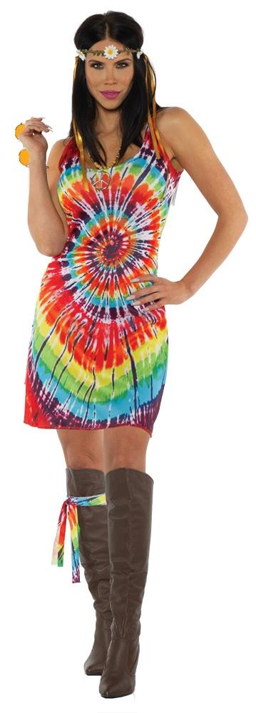 Tie Dye Mini Dress Adult Costume