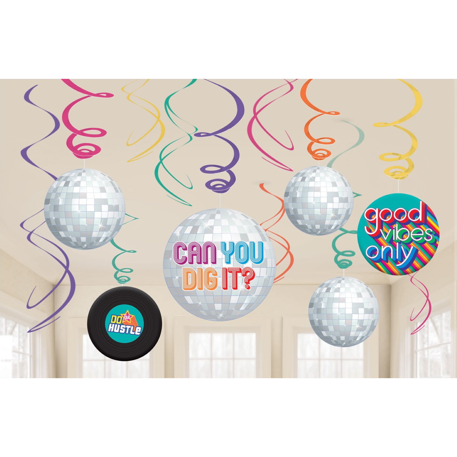 Good Vibes Swirl Decorations (Pack of 12)