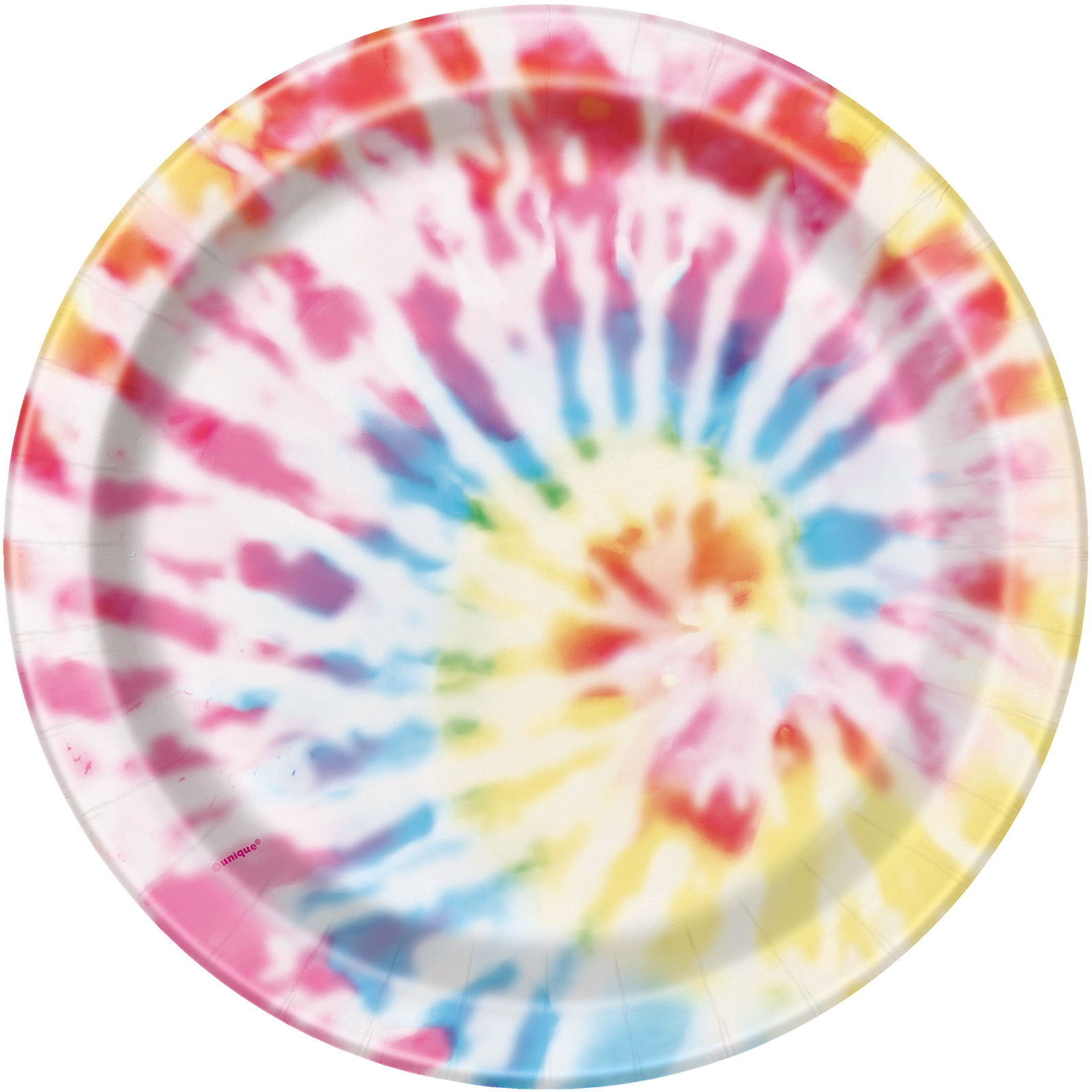 Pastel Tie Dye Large Paper Plates (Pack of 8)