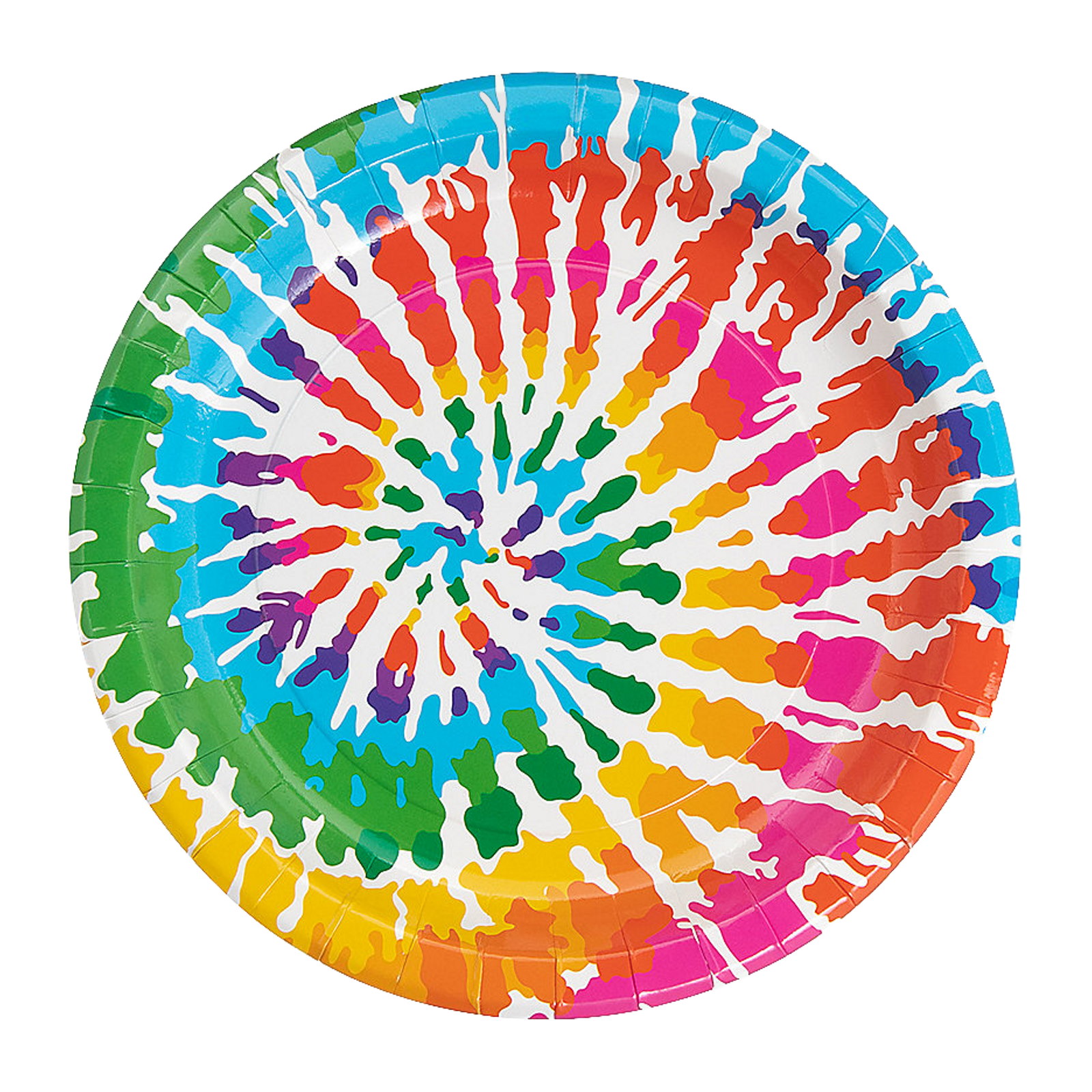 Tie Dye Swirl Small Paper Plates (Pack of 8)