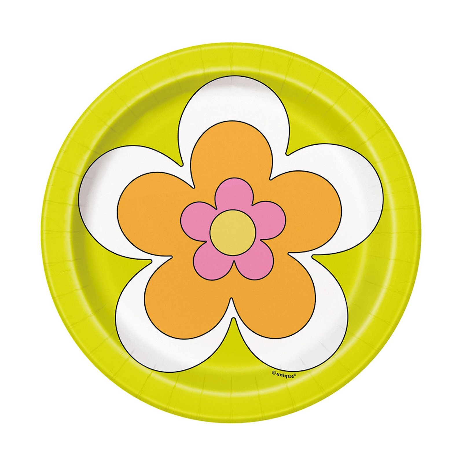 Flower Power Small Paper Plates (Pack of 8)