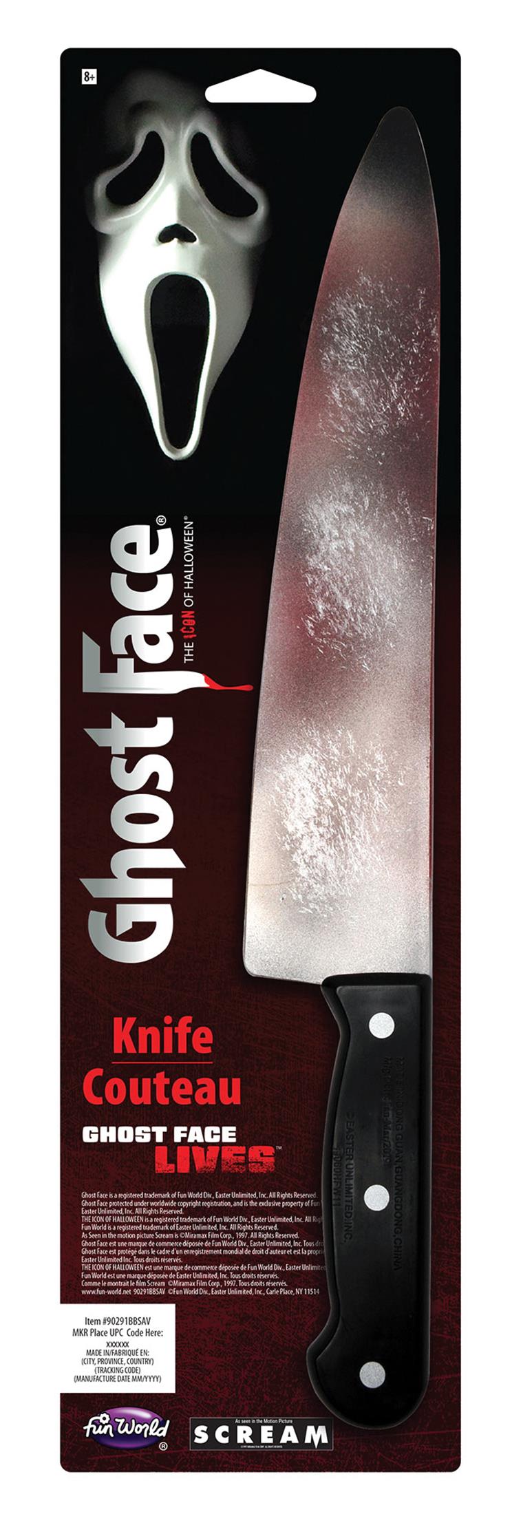 Scream Ghost Face Bloody Butcher Knife Adult Costume Accessory