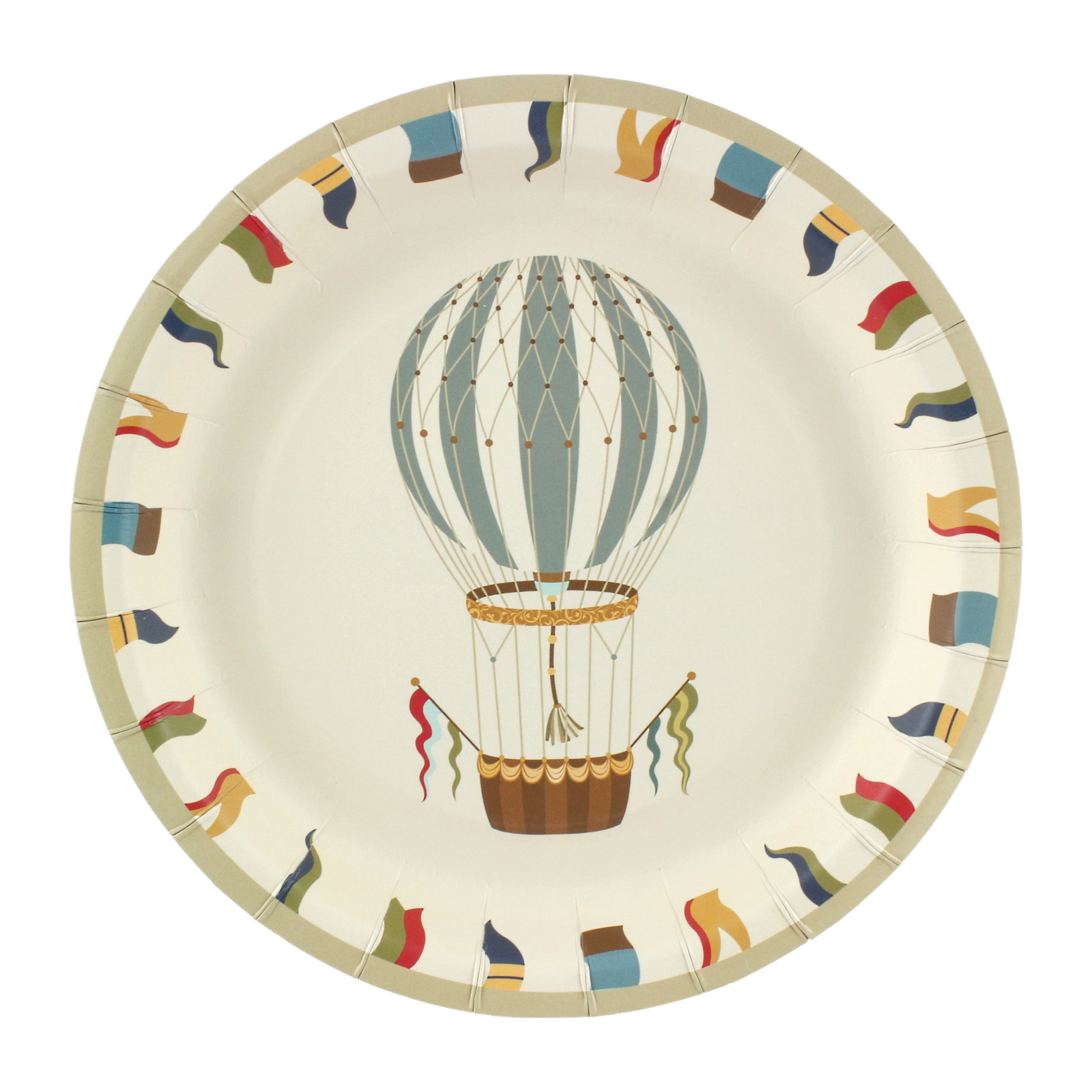 Vintage Hot Air Balloon Small Paper Plates (Pack of 12)