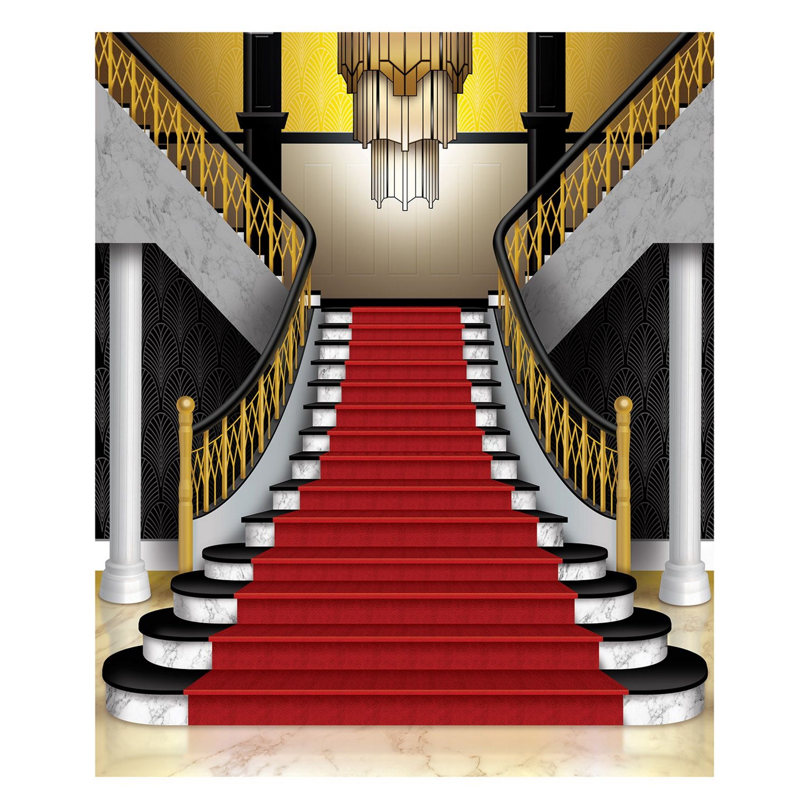 Grand Staircase Plastic Scene Setter Backdrop