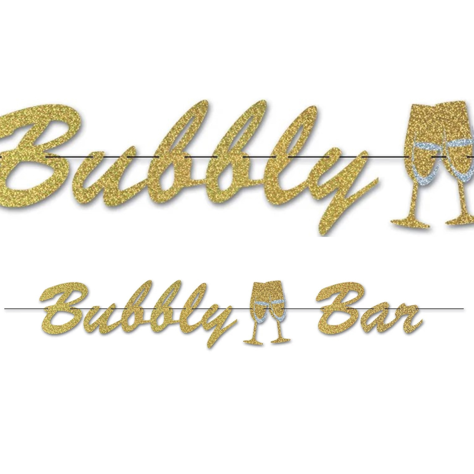 Prismatic Gold Bubbly Bar Letter Banner 1.52m