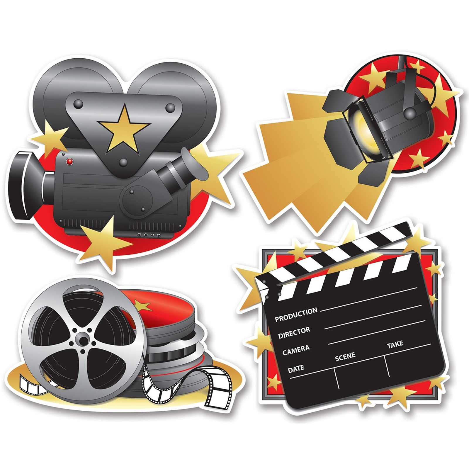 Movie Set Cutouts (Pack of 4)