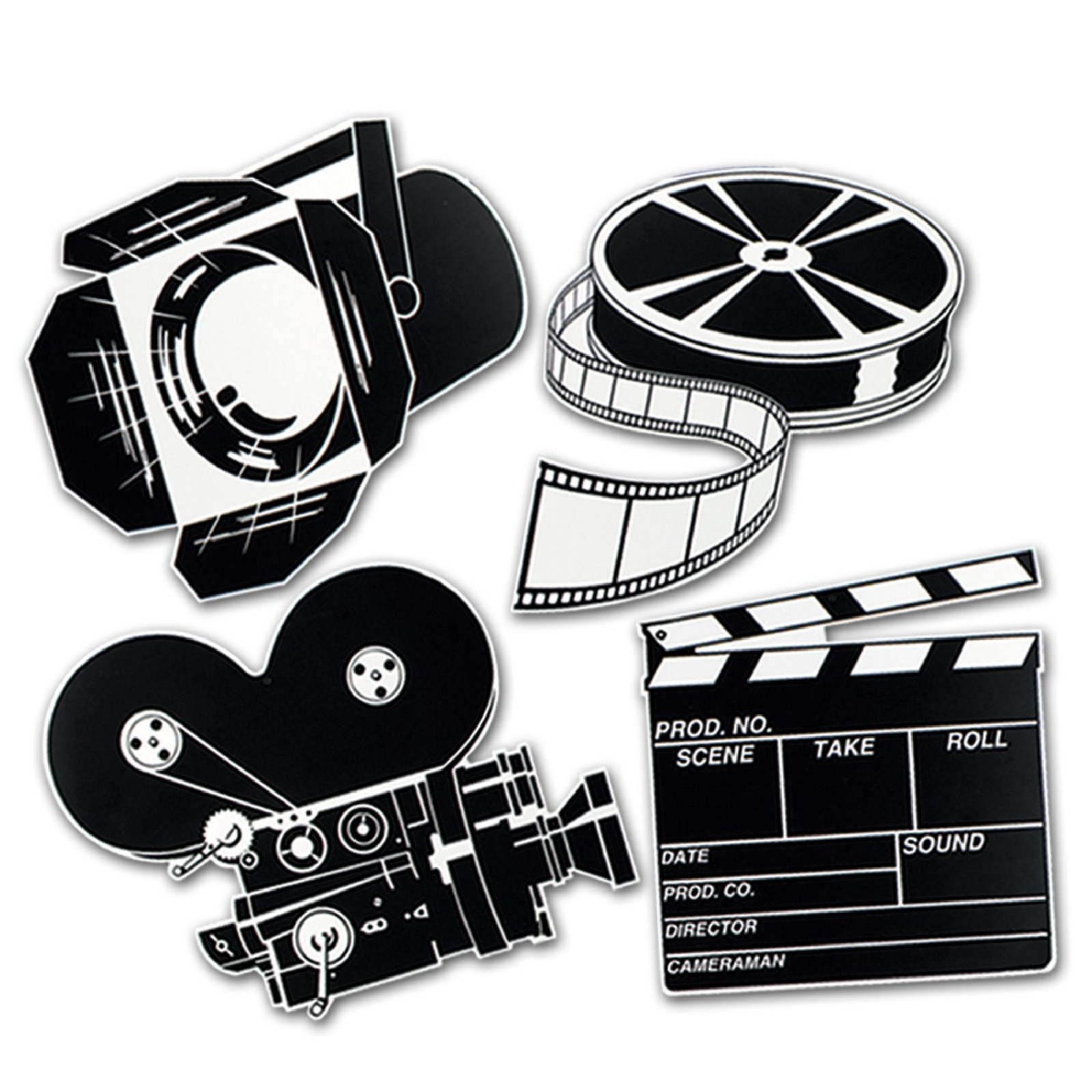 Movie Set Cutout Wall Decorations (Pack of 4) 