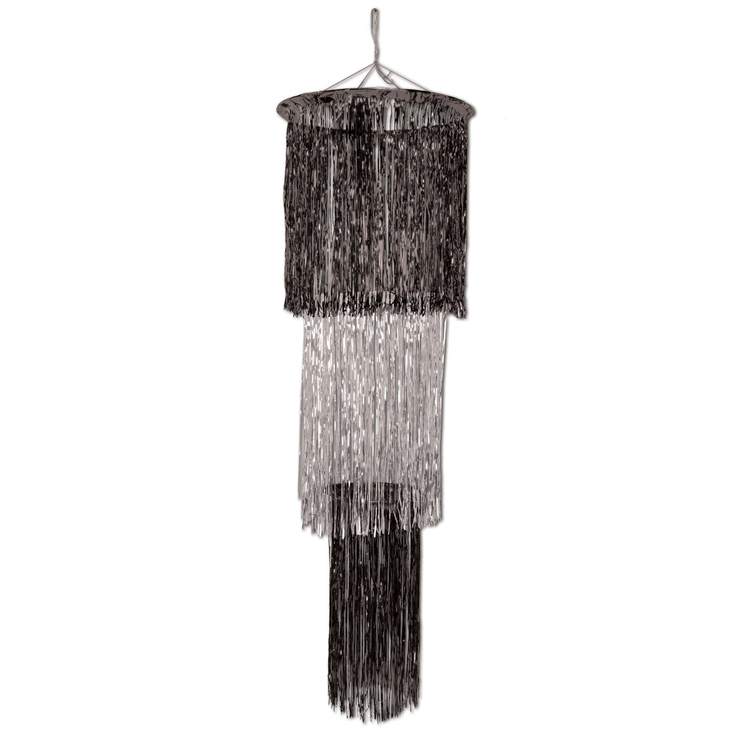 Foil Shimmering Chandelier Silver and Black