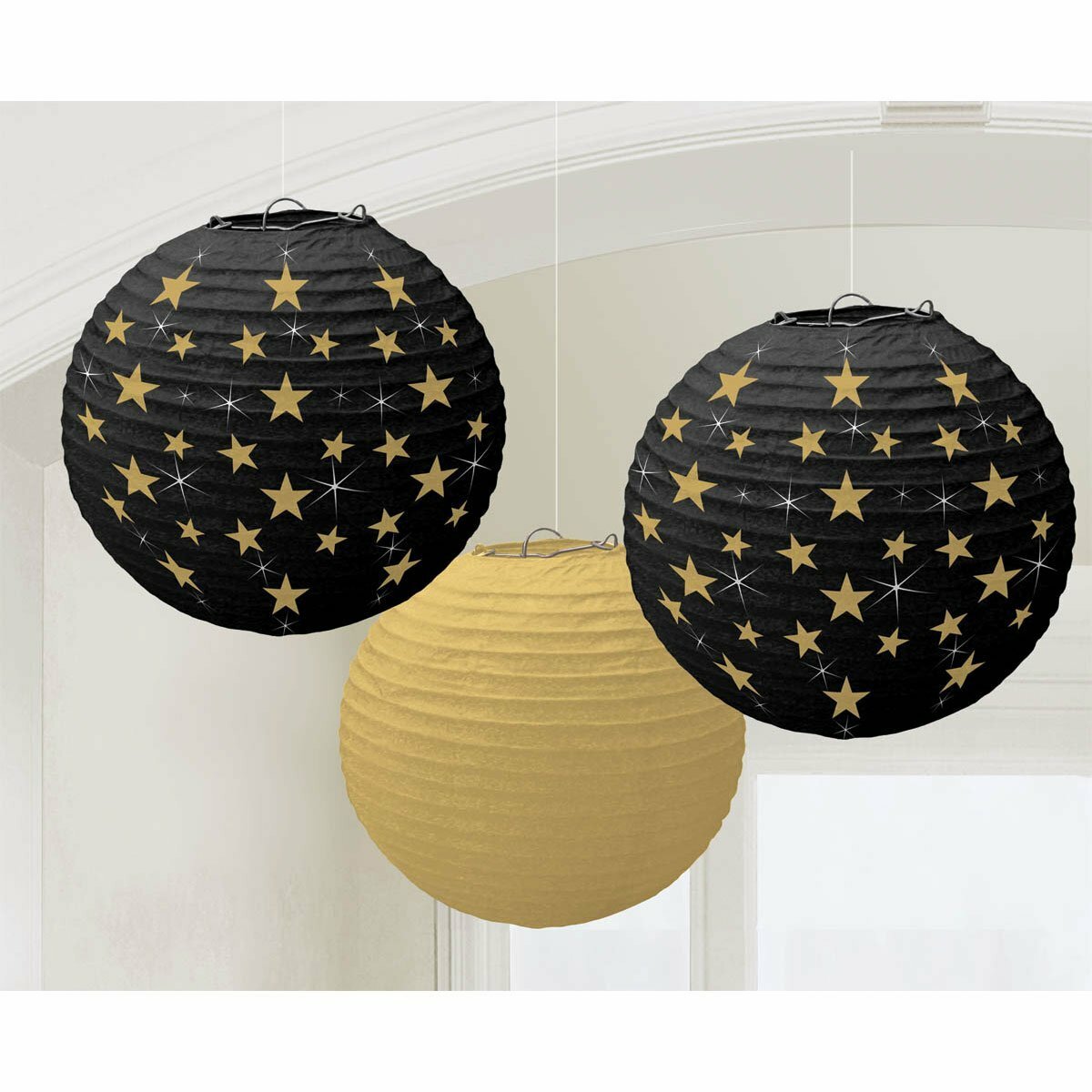 Hollywood Round Paper Lanterns (Pack of 3)