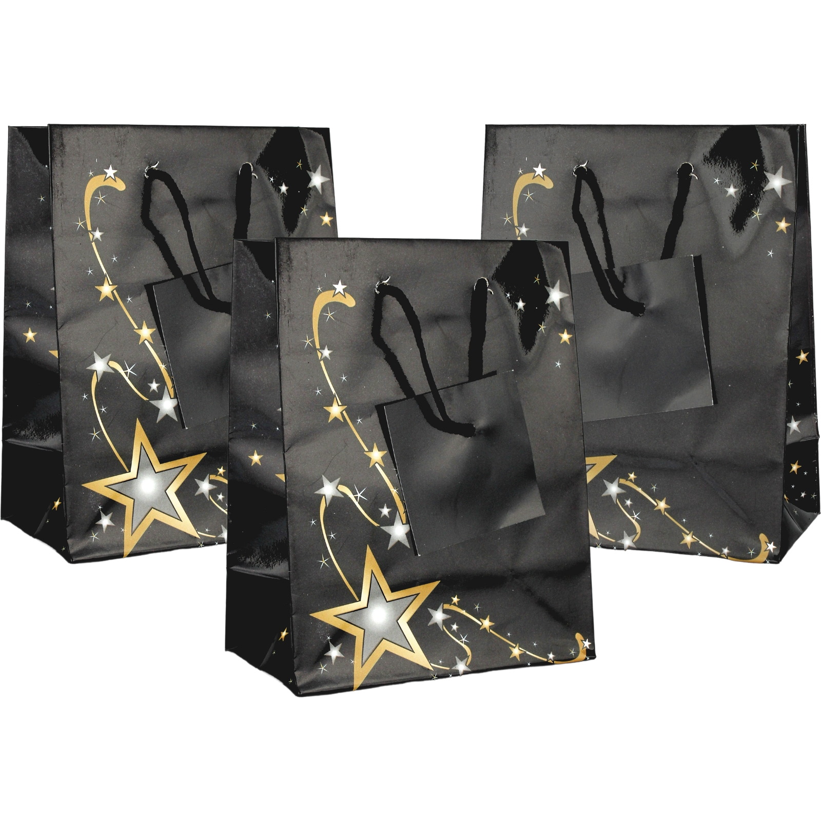 Gold Star Mini Paper Gift Bags (Pack of 12)
