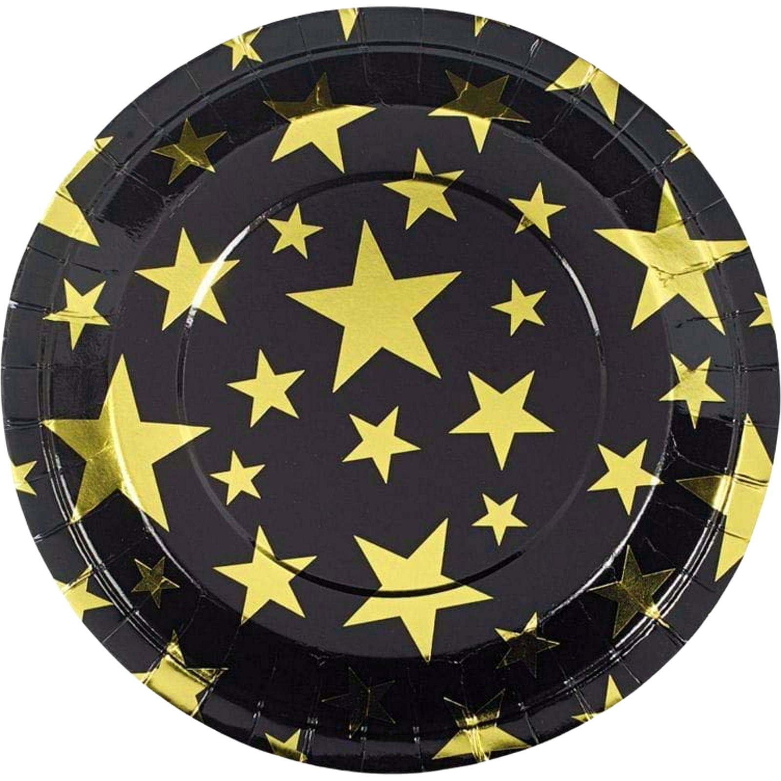 Gold Foil Star Large Paper Plates (Pack of 8)