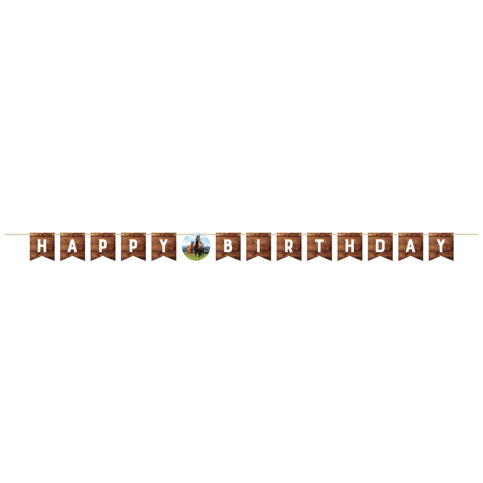 Horse and Pony Happy Birthday Banner
