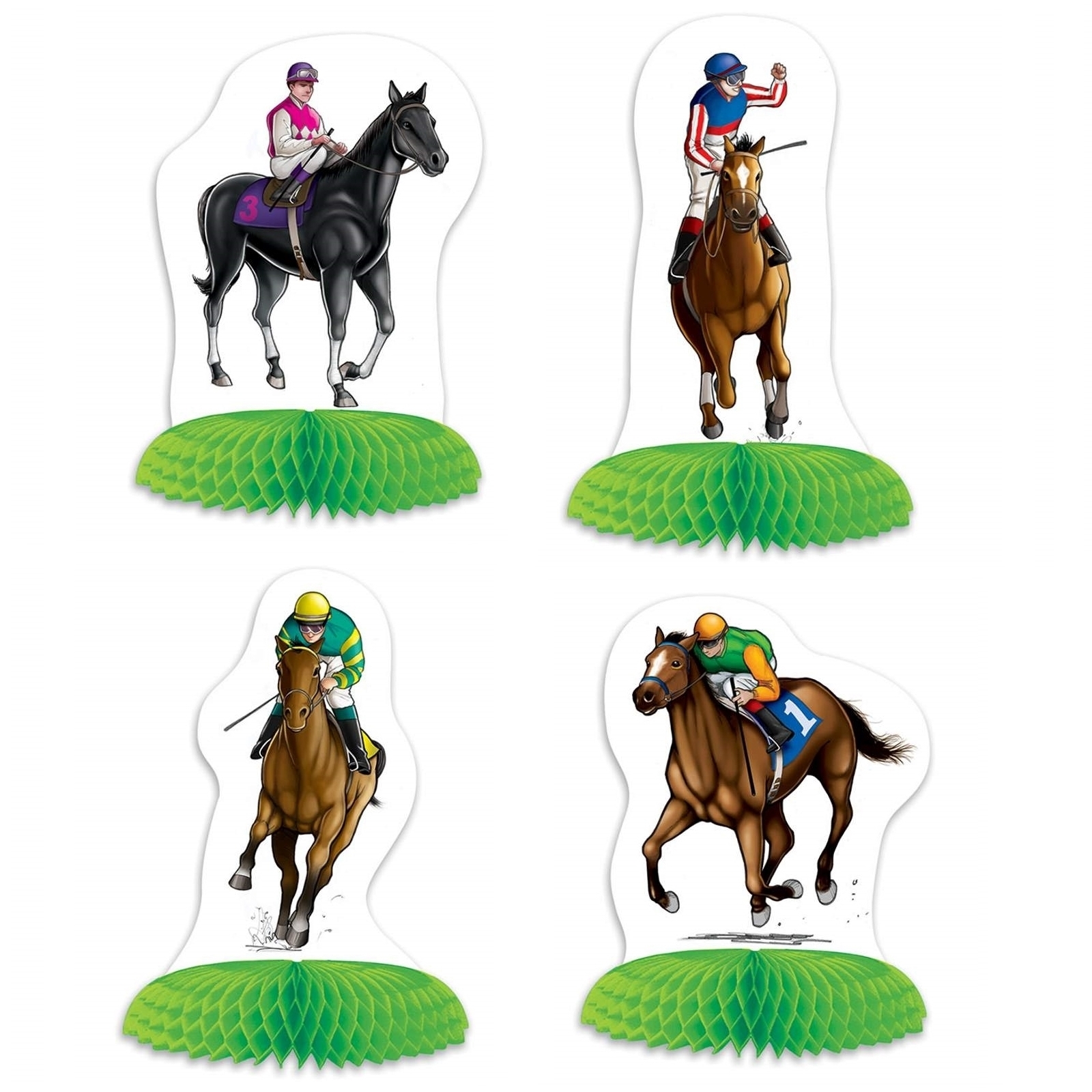 Horse Racing Mini Honeycomb Centrepieces (Pack of 4)
