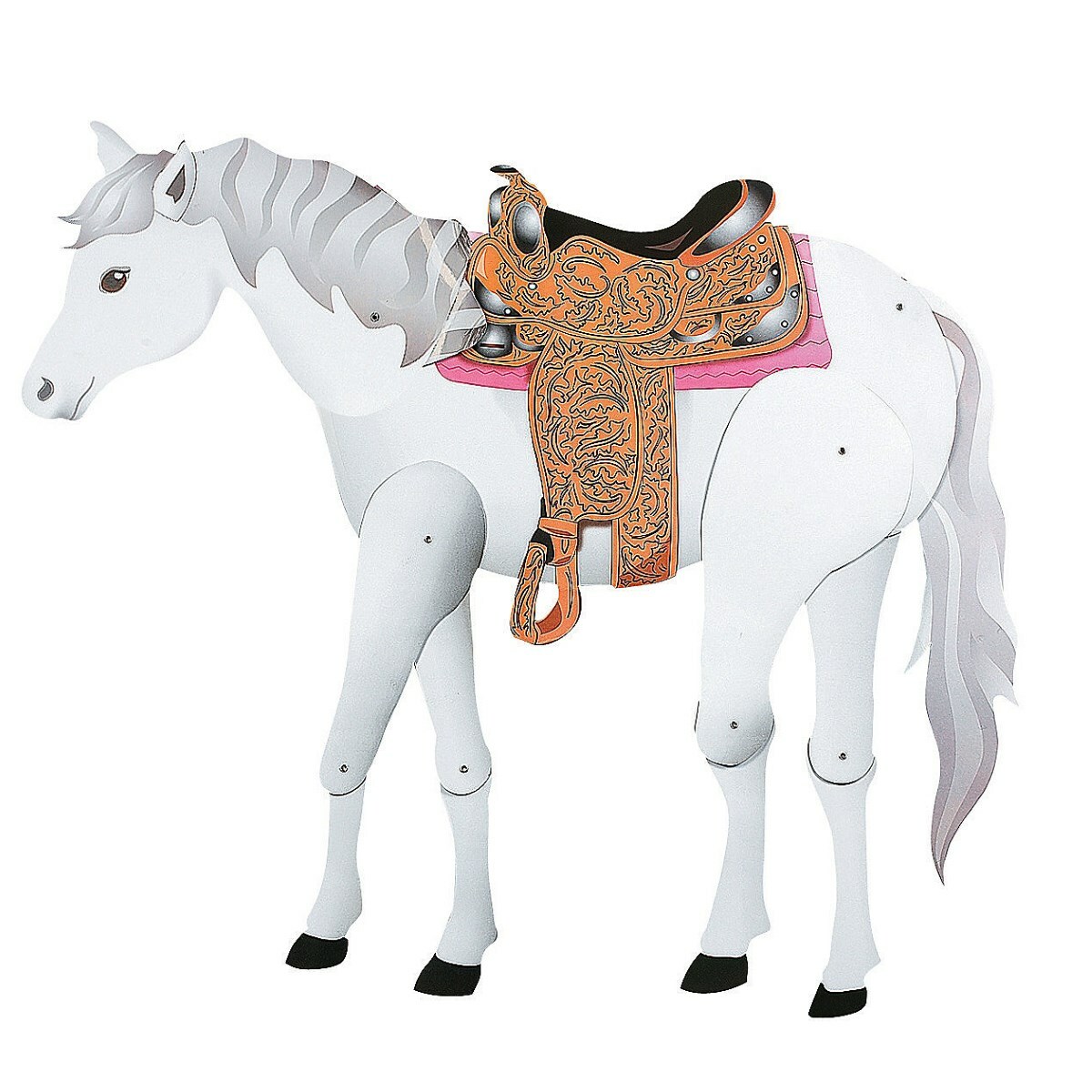Jointed White Horse Decoration