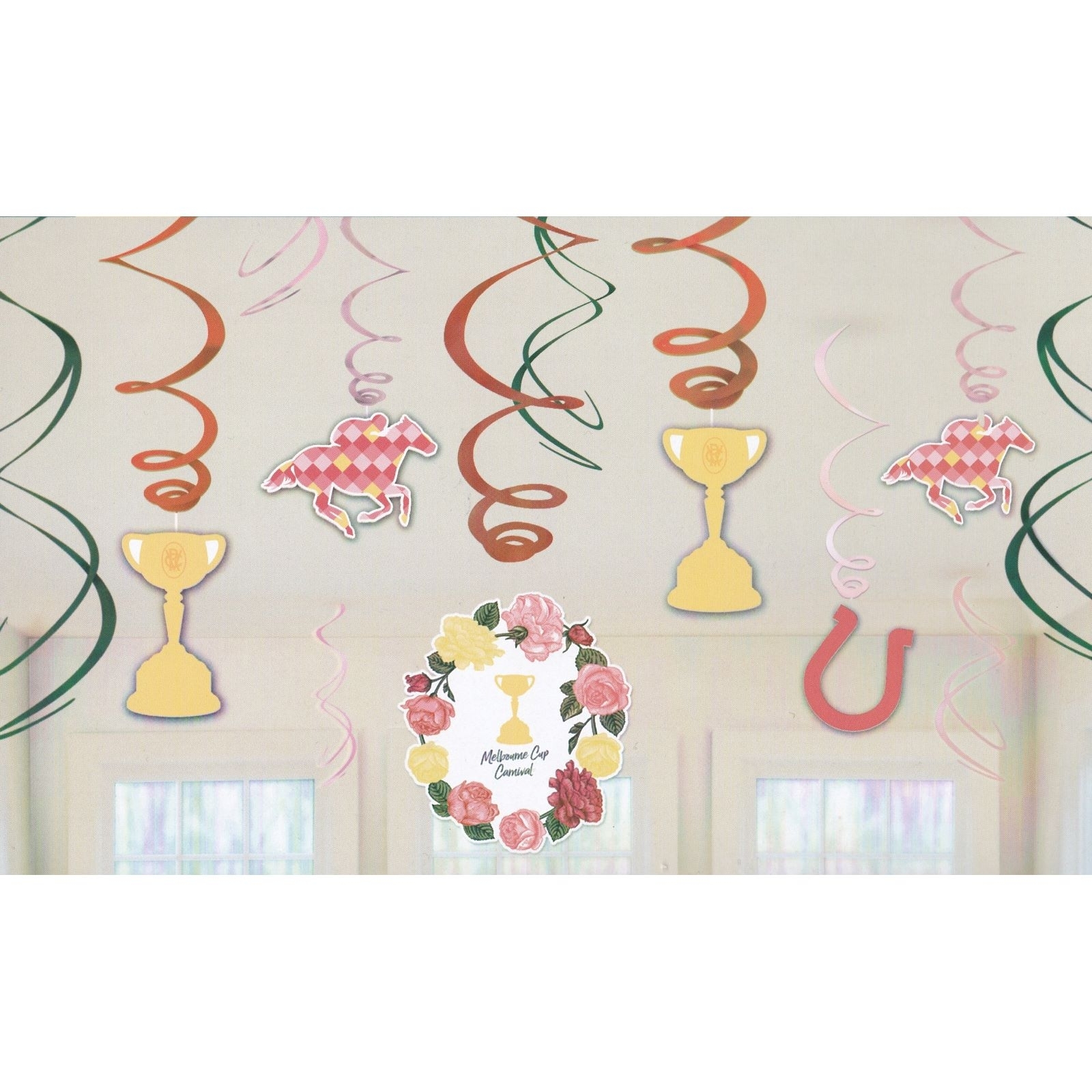 Melbourne Cup Swirl Decorations (Pack of 12)