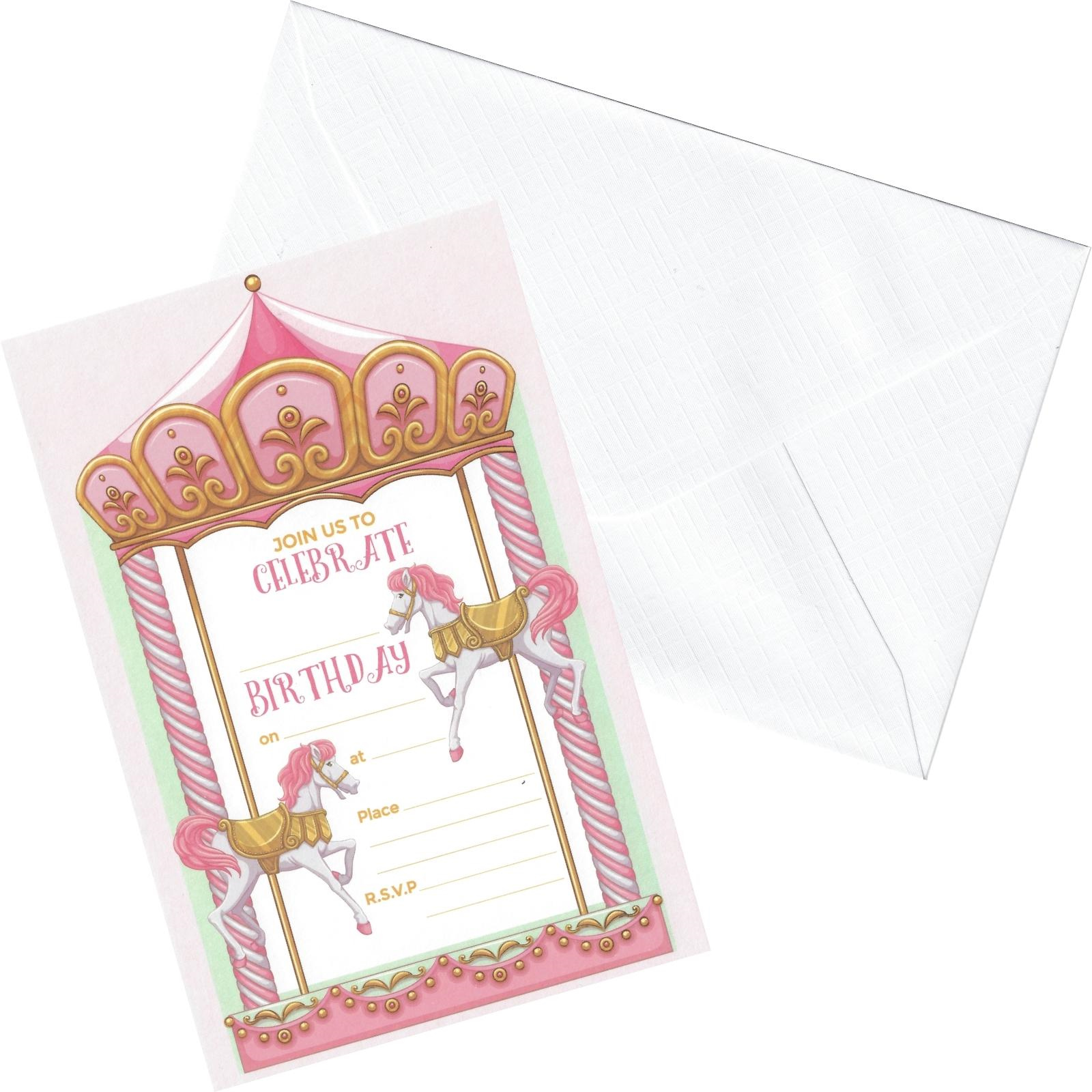 Vintage Carousel Invitations (Pack of 6)