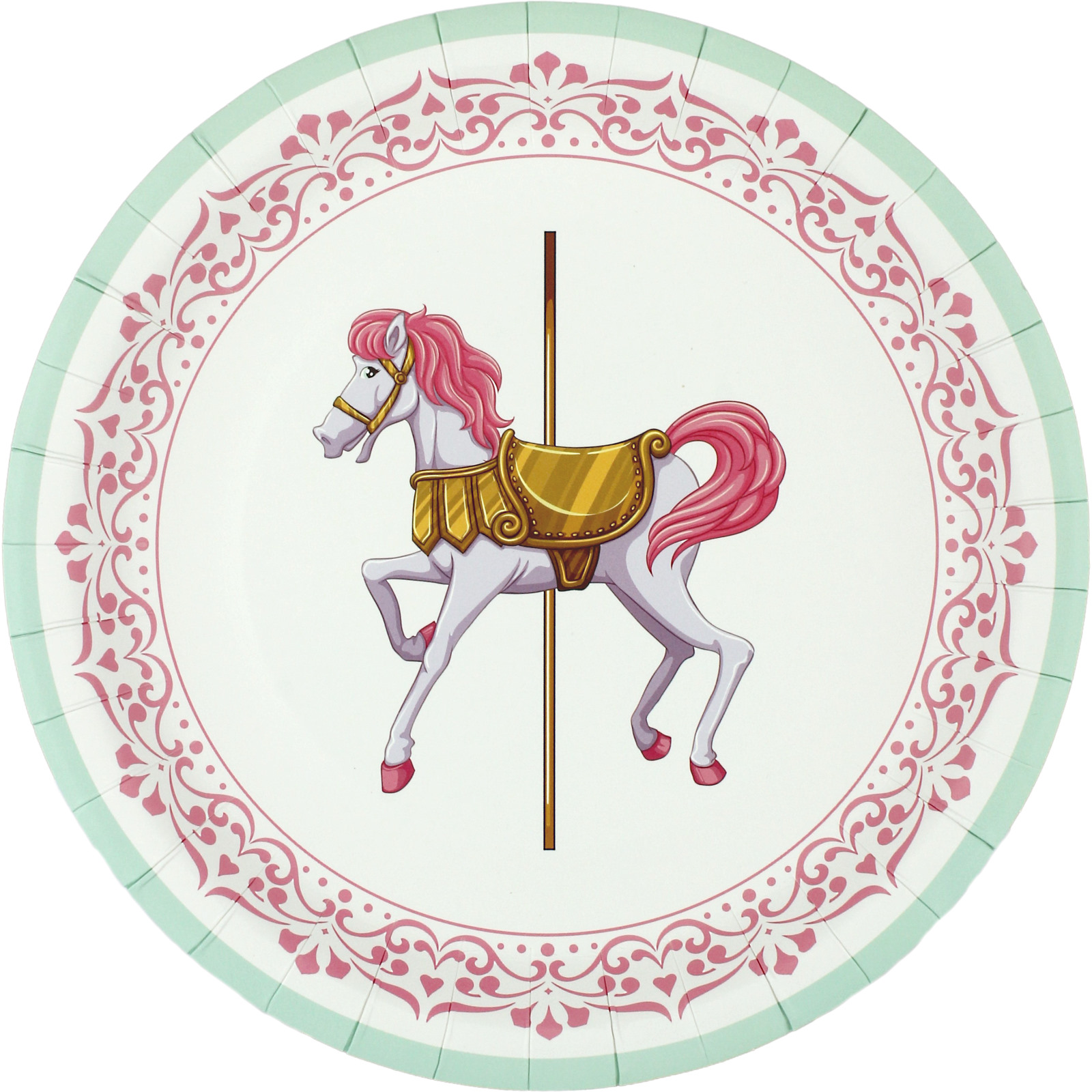 Vintage Carousel Paper Plates 23cm (Pack of 12)