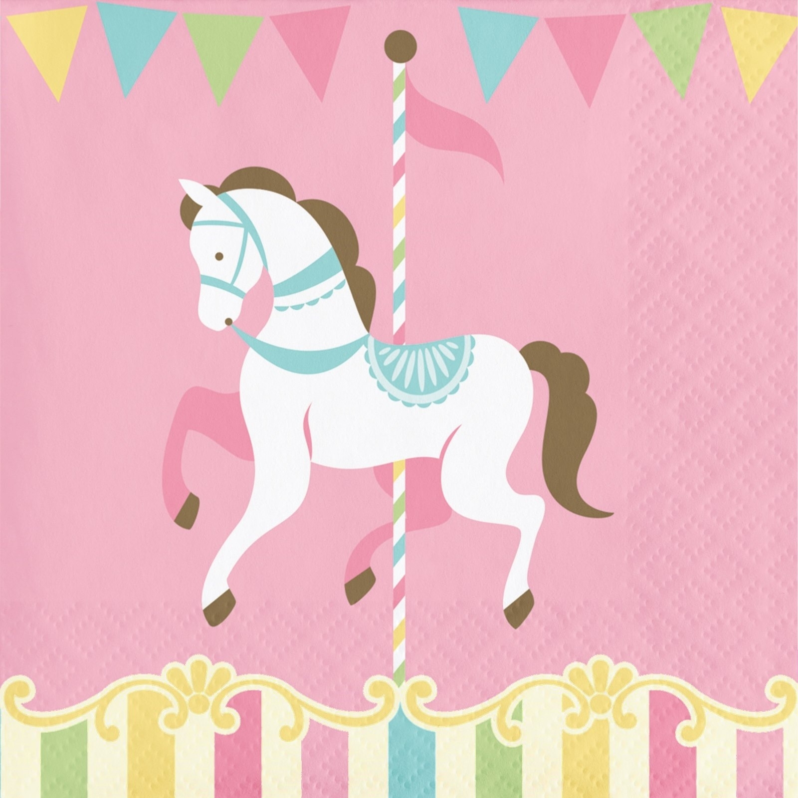 Carousel Horses Small Napkins / Serviettes (Pack of 16)