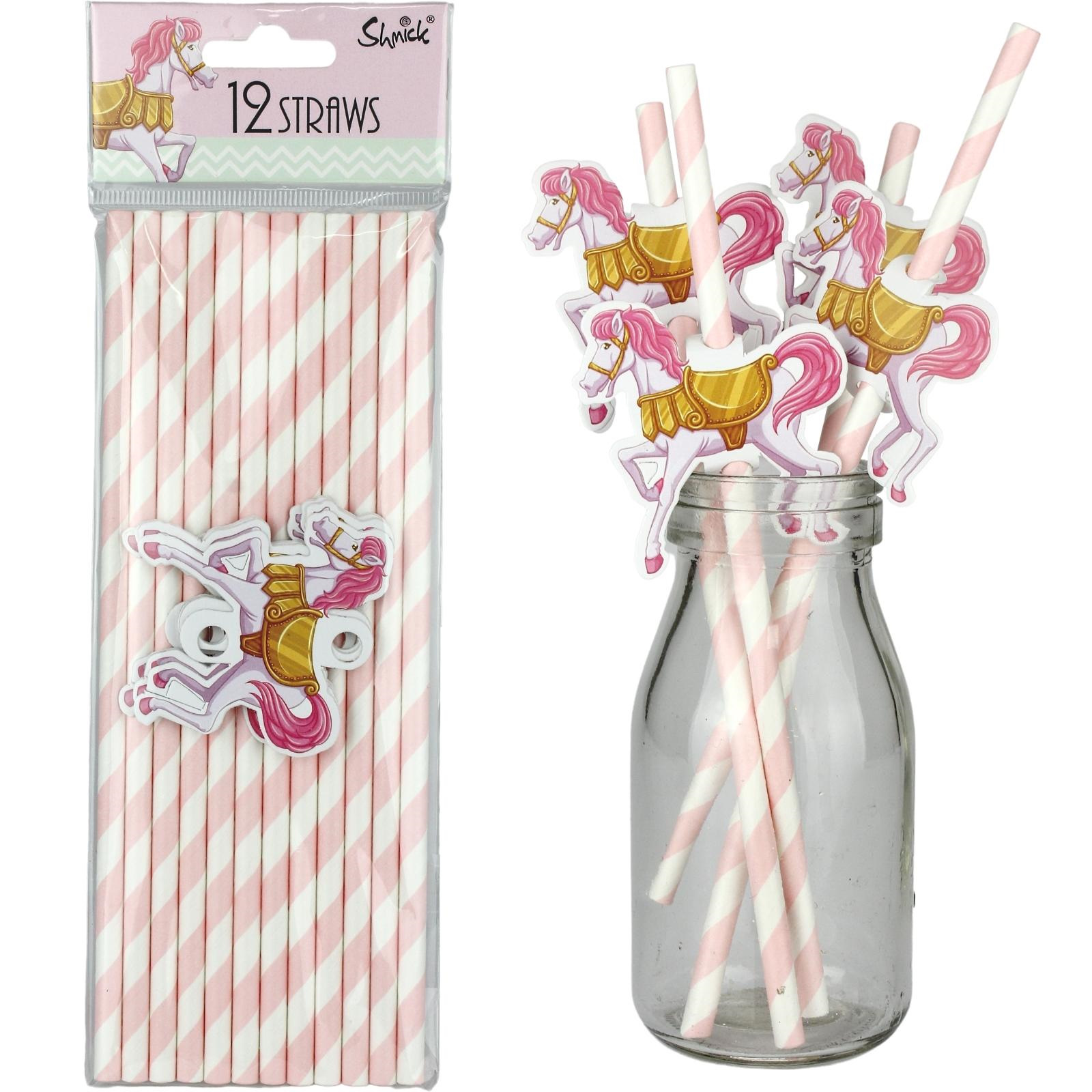 Vintage Carousel Paper Straws (Pack of 12)