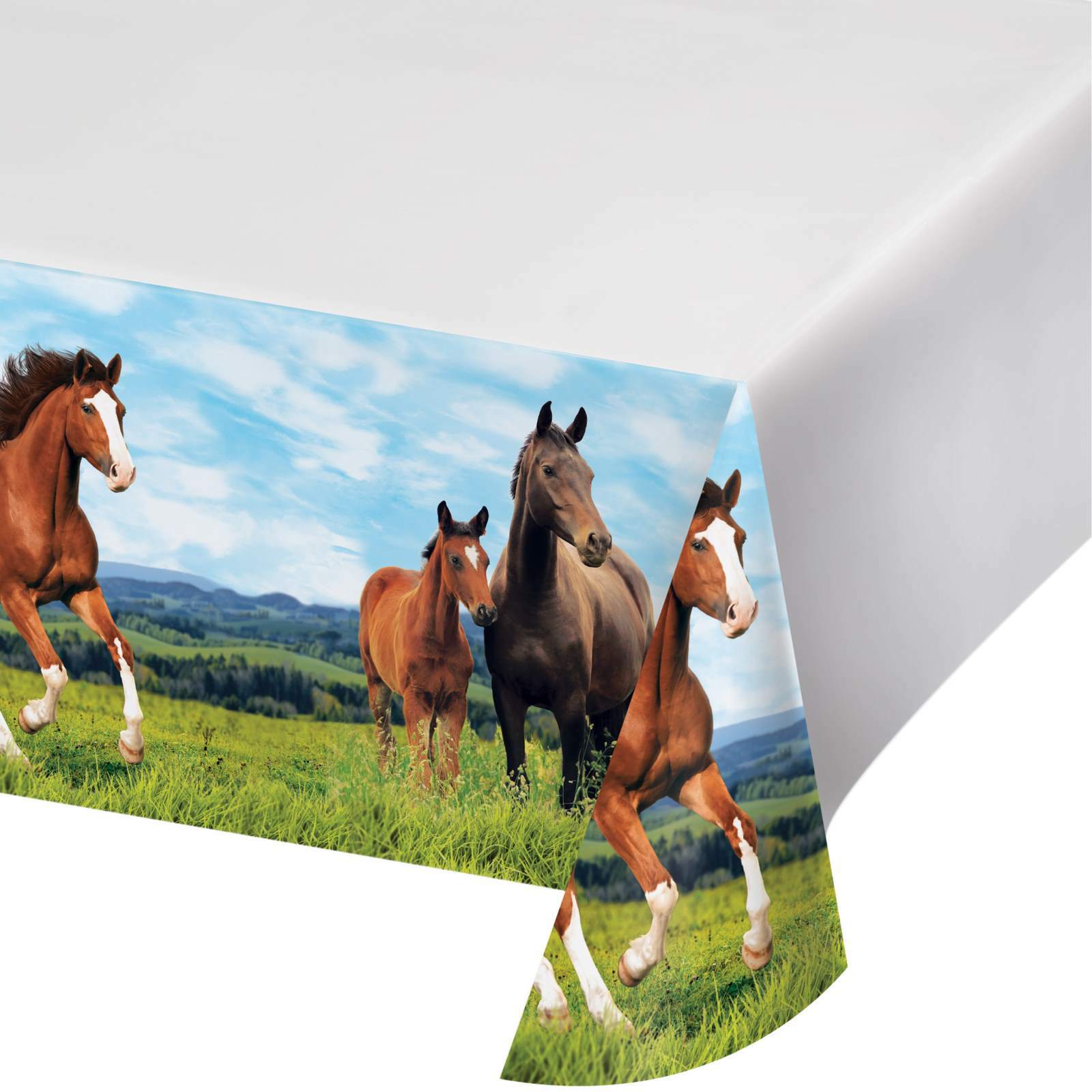 Horse and Pony Plastic Tablecloth