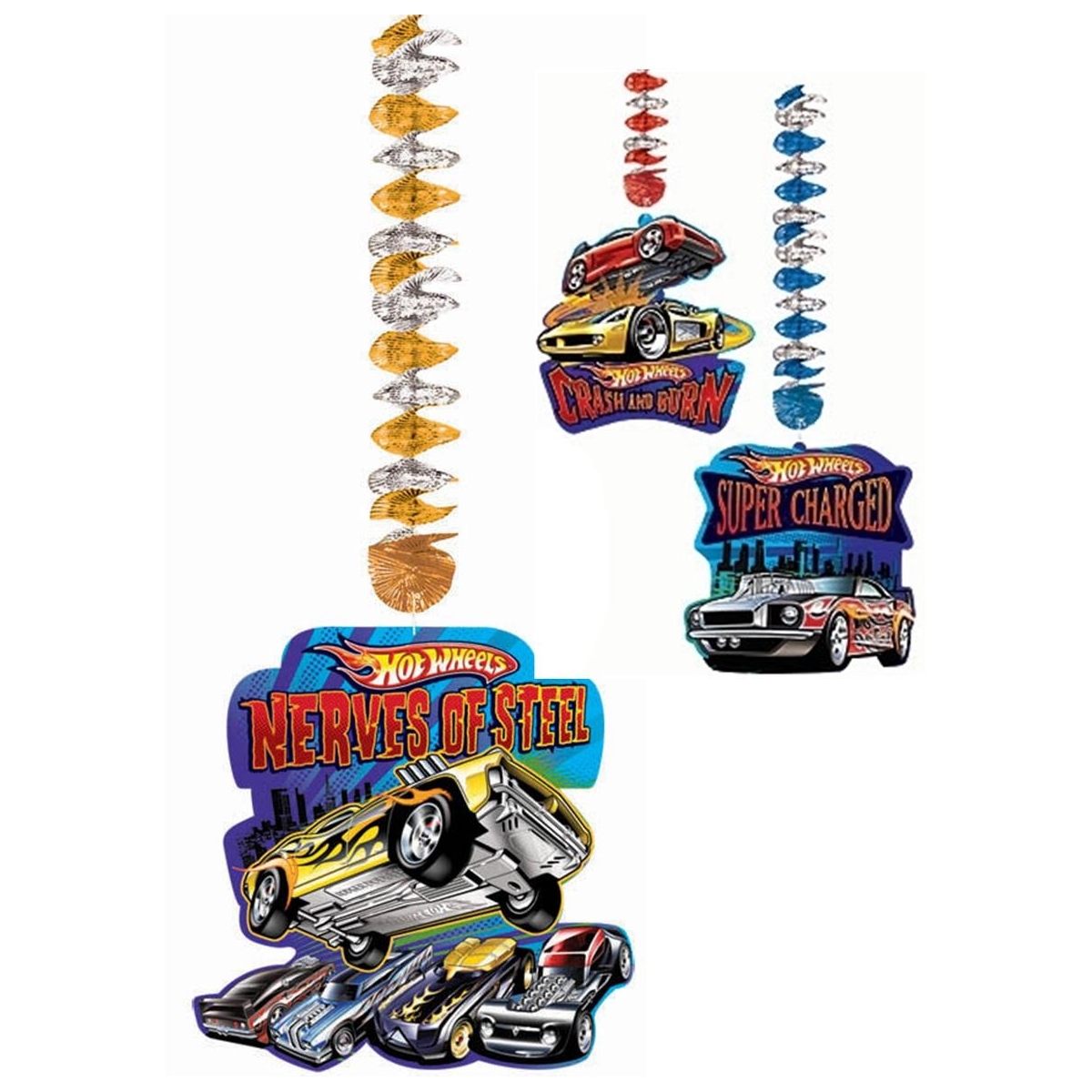 Hot Wheels Speed City Dangling Decorations (Pack of 3)