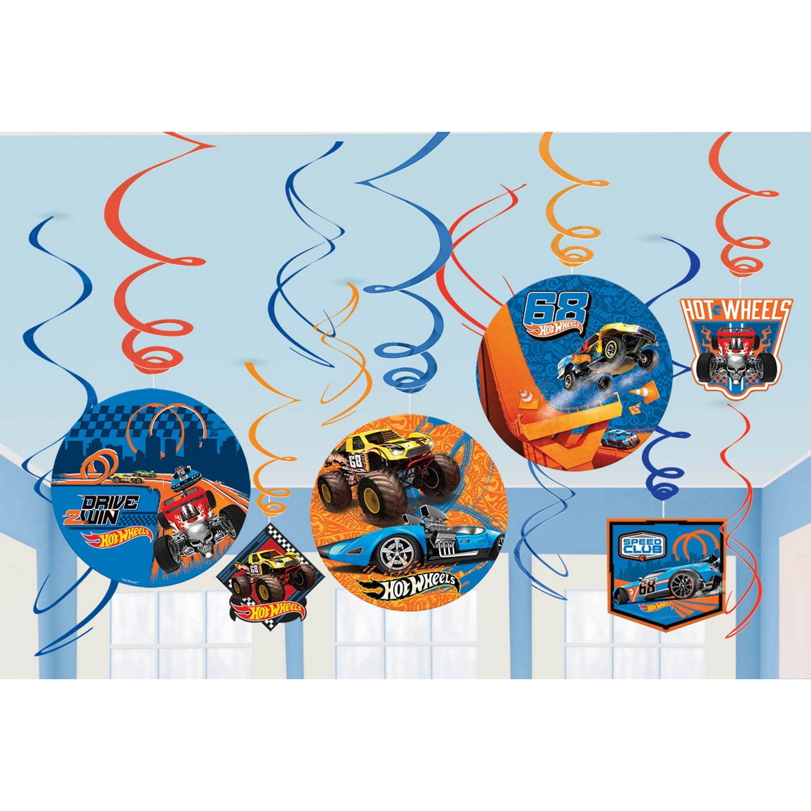 Hot Wheels Wild Racer Swirl Decorations (Pack of 12)