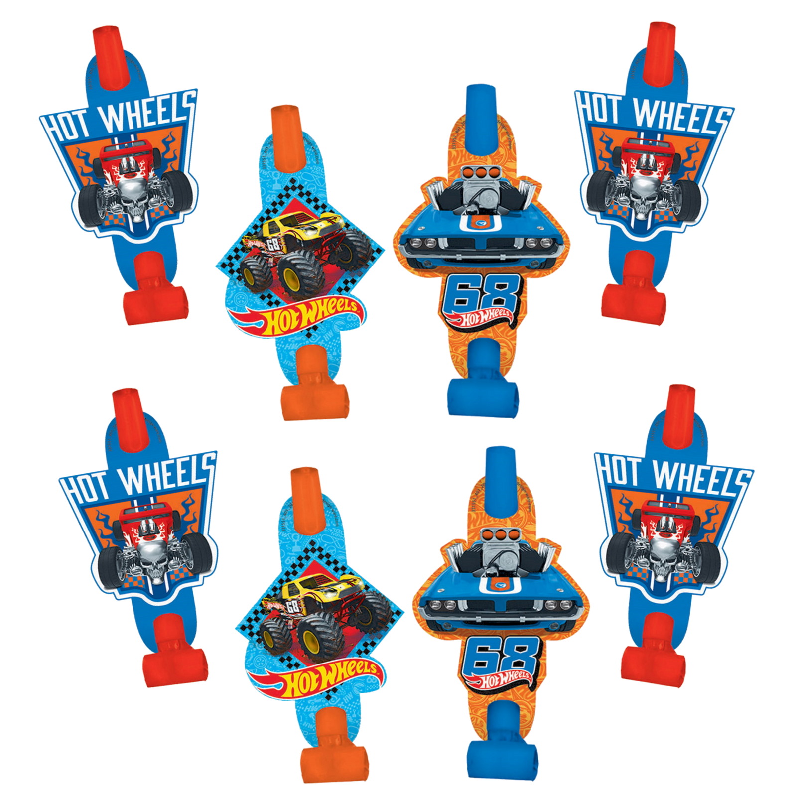 Hot Wheels Wild Racer Party Blowers (Pack of 8)