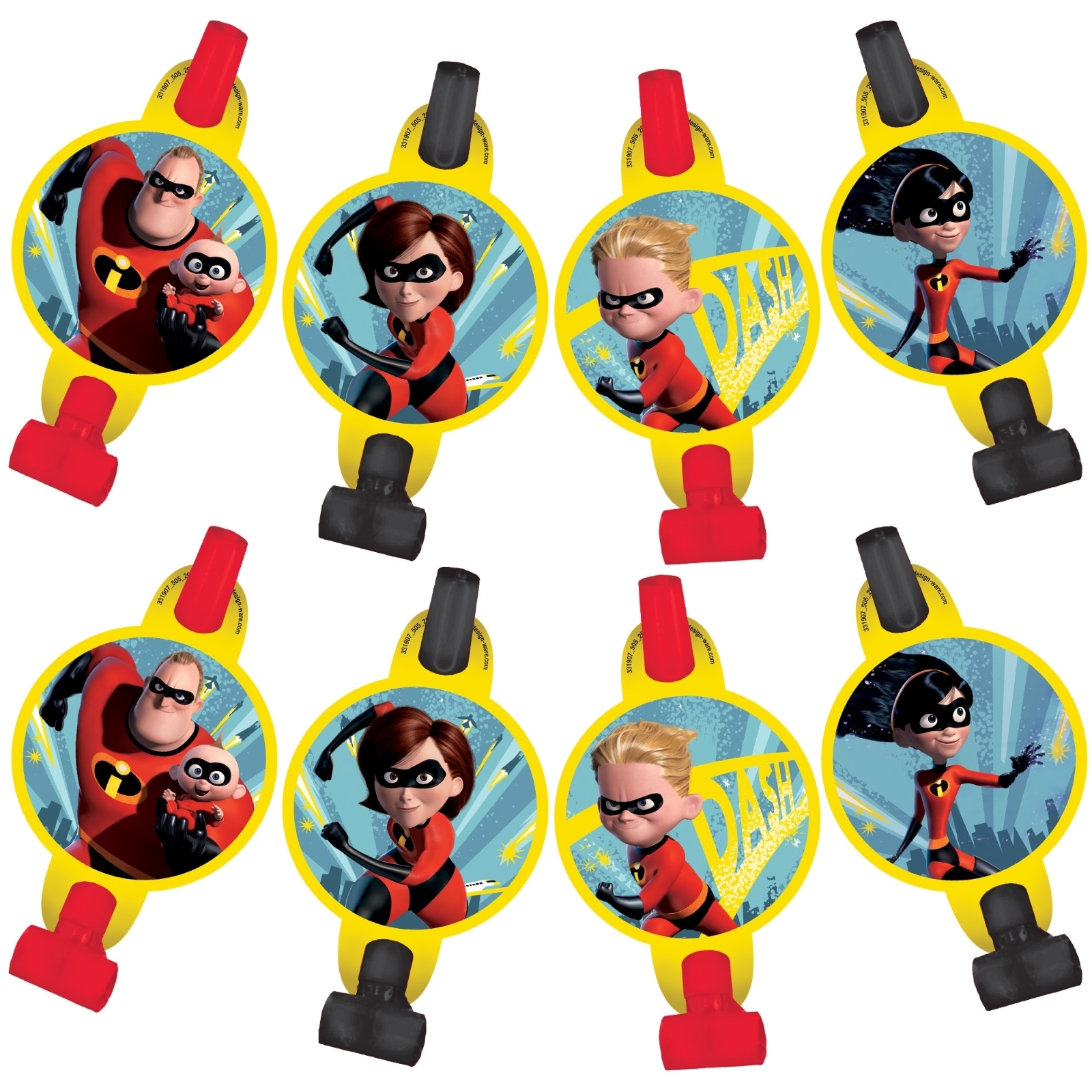 Incredibles Party Blowers (Pack of 8) Incredibles Boys and Girls